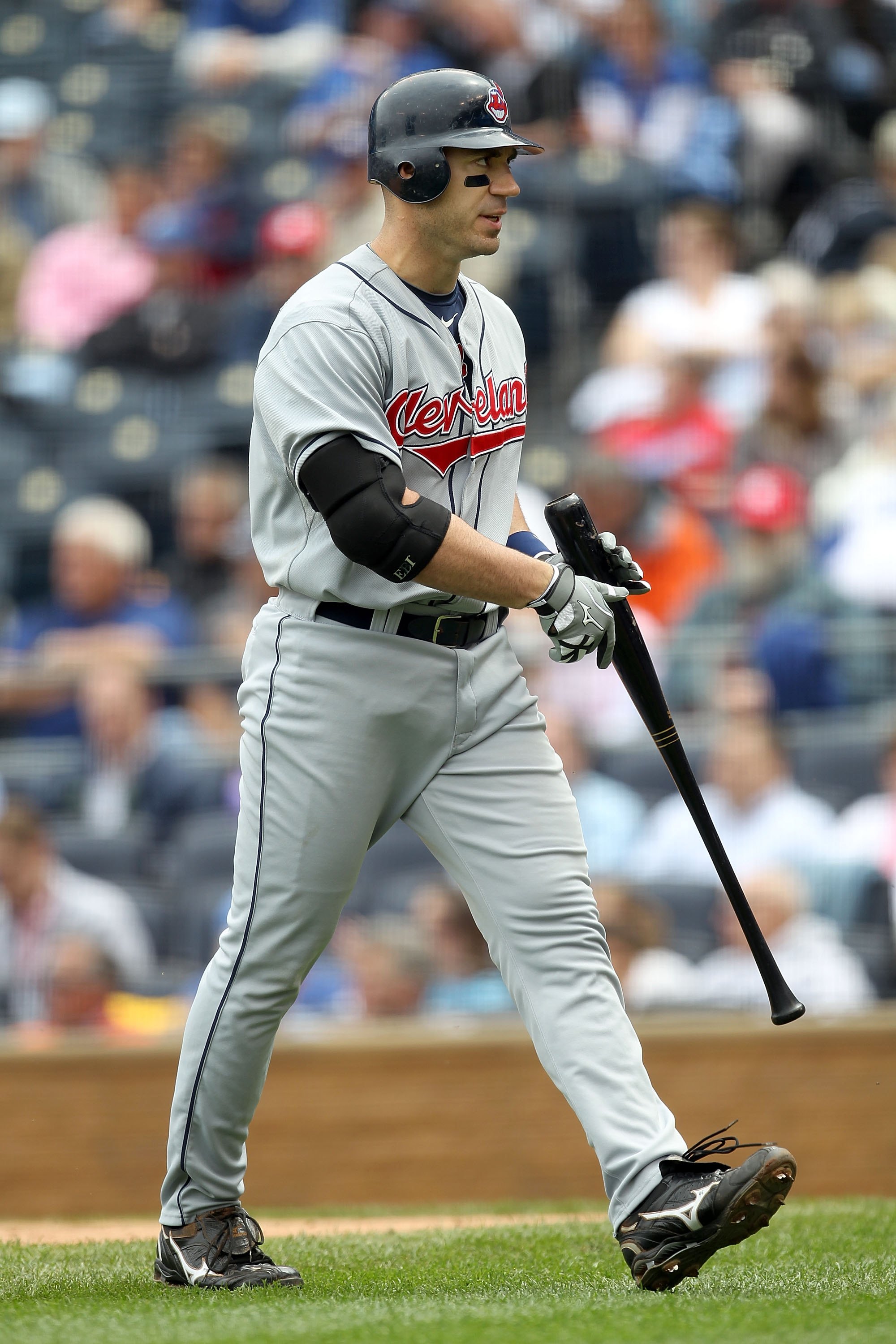 KANSAS CITY, MO - MAY 13:  Travis Hafner #48 of the Cleveland Indians walks back to the dugout after striking out during the game against the Kansas City Royals on May 13, 2010 at Kauffman Stadium in Kansas City, Missouri.  (Photo by Jamie Squire/Getty Im