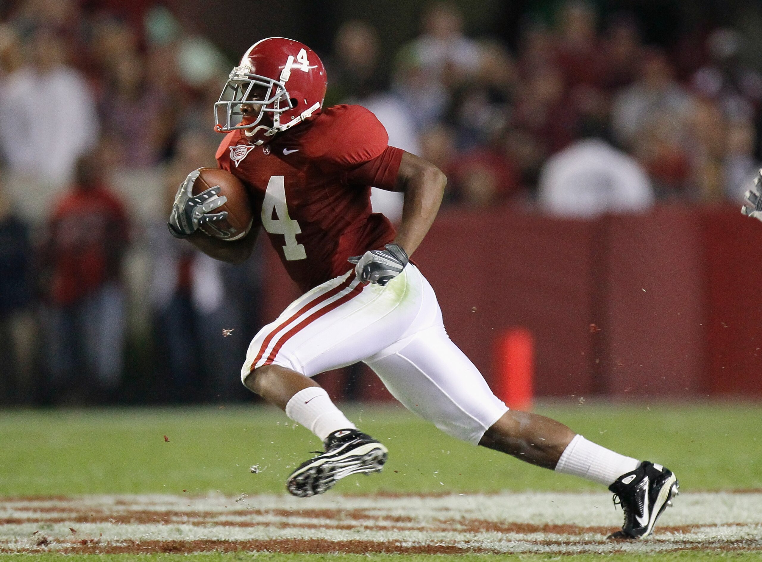 TUSCALOOSA, AL - OCTOBER 16: Marquis Maze #4 of the Alabama Crimson Tide against the Ole Miss Rebels at Bryant-Denny Stadium on October 16, 2010 in Tuscaloosa, Alabama. (Photo by Kevin C. Cox/Getty Images) TUSCALOOSA, AL - OCTOBER 16: Marquis Maze #4 of the Alabama Crimson Tide against the Ole Miss Rebels at Bryant-Denny Stadium on October 16, 2010 in Tuscaloosa, Alabama. (Photo by Kevin C. Cox/Getty Images)