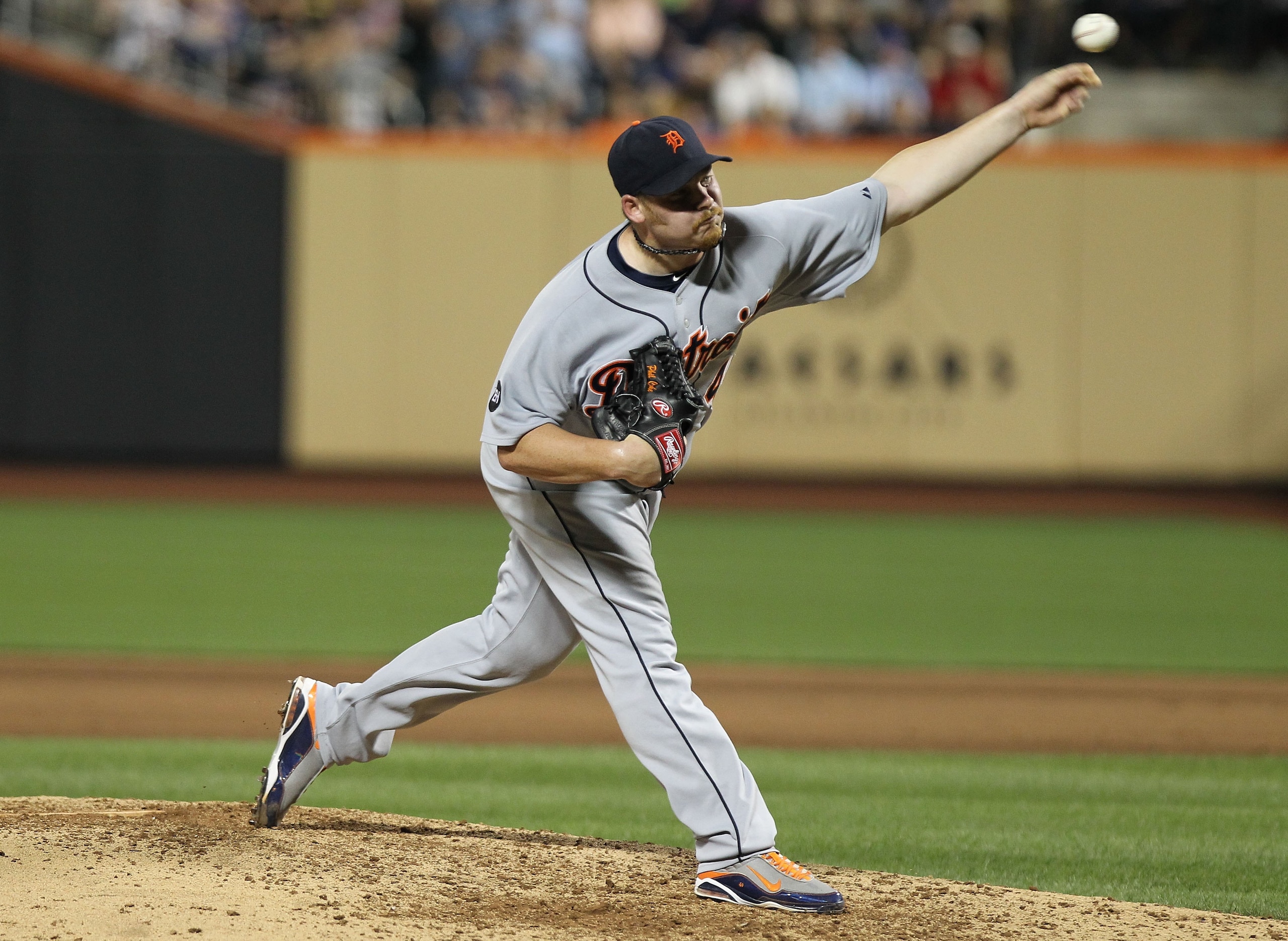 NEW YORK - JUNE 23: Phil Coke of the Detroit Tigers pitches against the New York Mets at Citi Field on June 23, 2010 in the Flushing neighborhood of the Queens borough of New York City.  (Photo by Nick Laham/Getty Images)