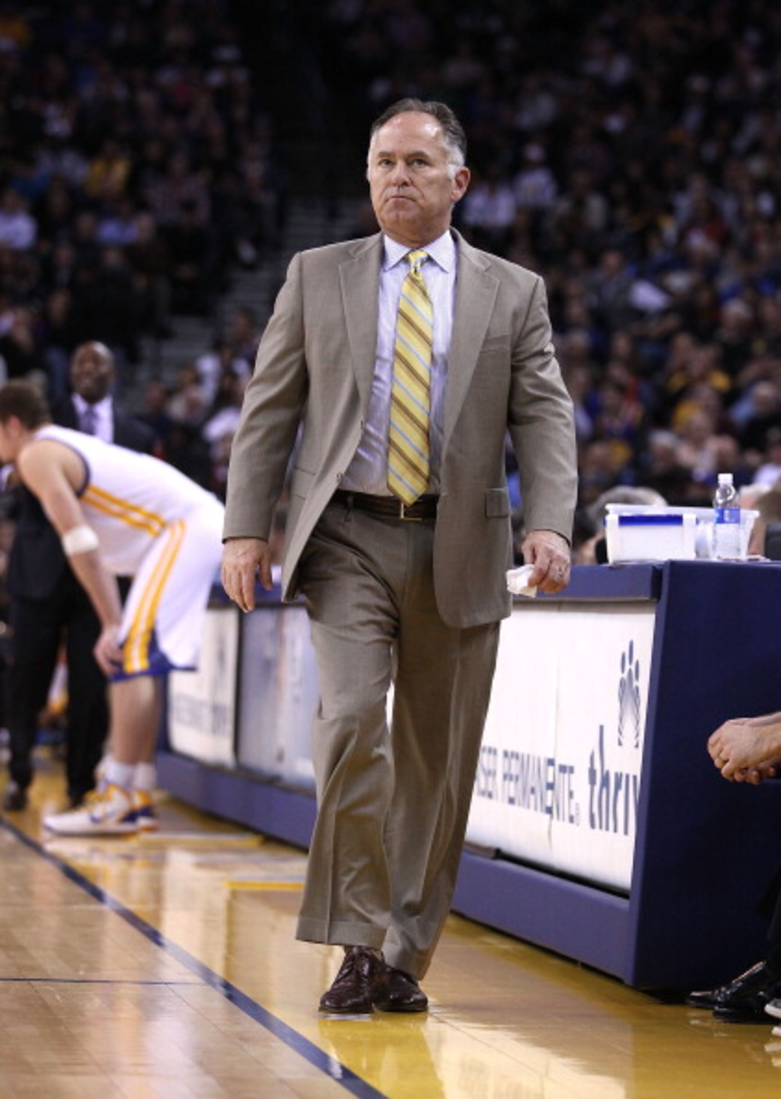 OAKLAND, CA - JANUARY 19: Head coach Jim O'Brien of the Indiana Pacers walks the side line during their game against the Golden State Warriors at Oracle Arena on January 19, 2011 in Oakland, California.  NOTE TO USER: User expressly acknowledges and agree