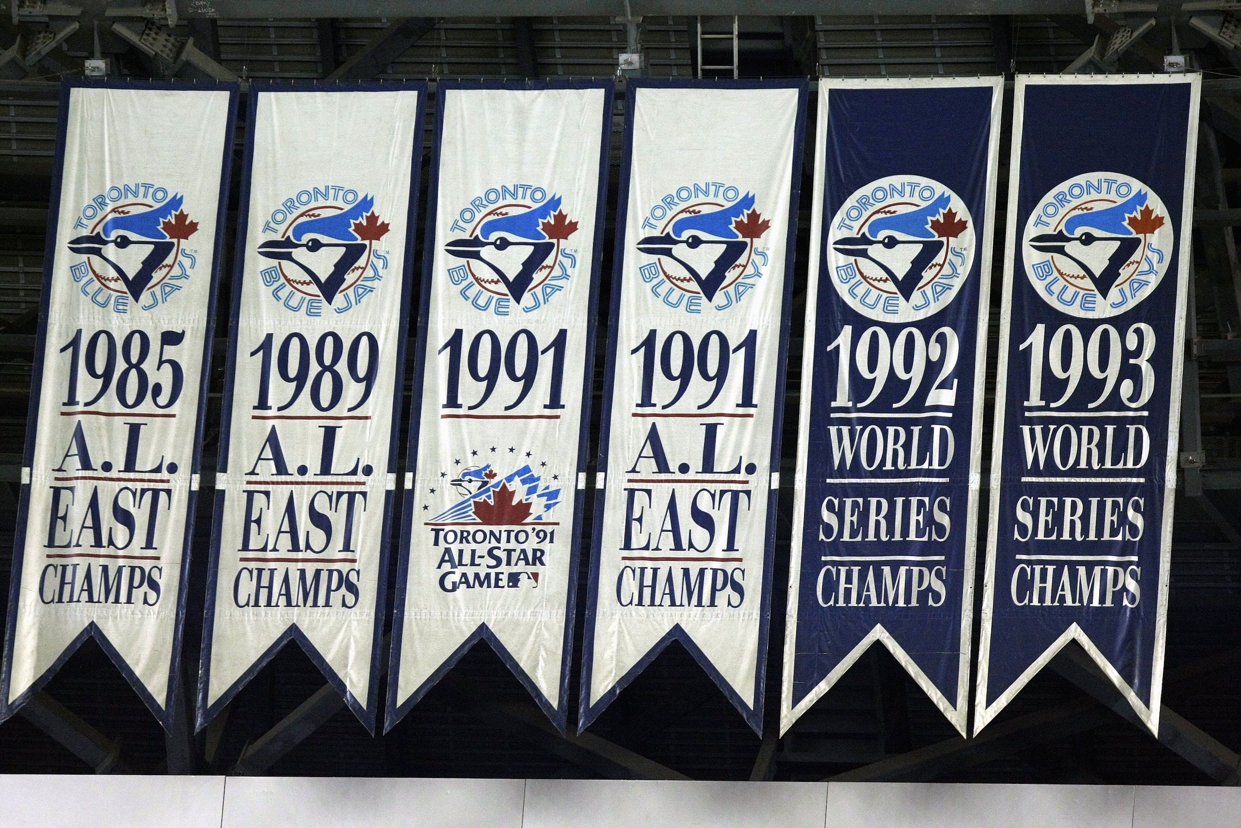 TORONTO - APRIL 6:A view of the Blue Jays  banners taken during the game between the Toronto Blue Jays and the Boston Red Sox during their MLB game at the Rogers Centre April 6, 2008 in Toronto, Ontario. (Photo By Dave Sandford/Getty Images)