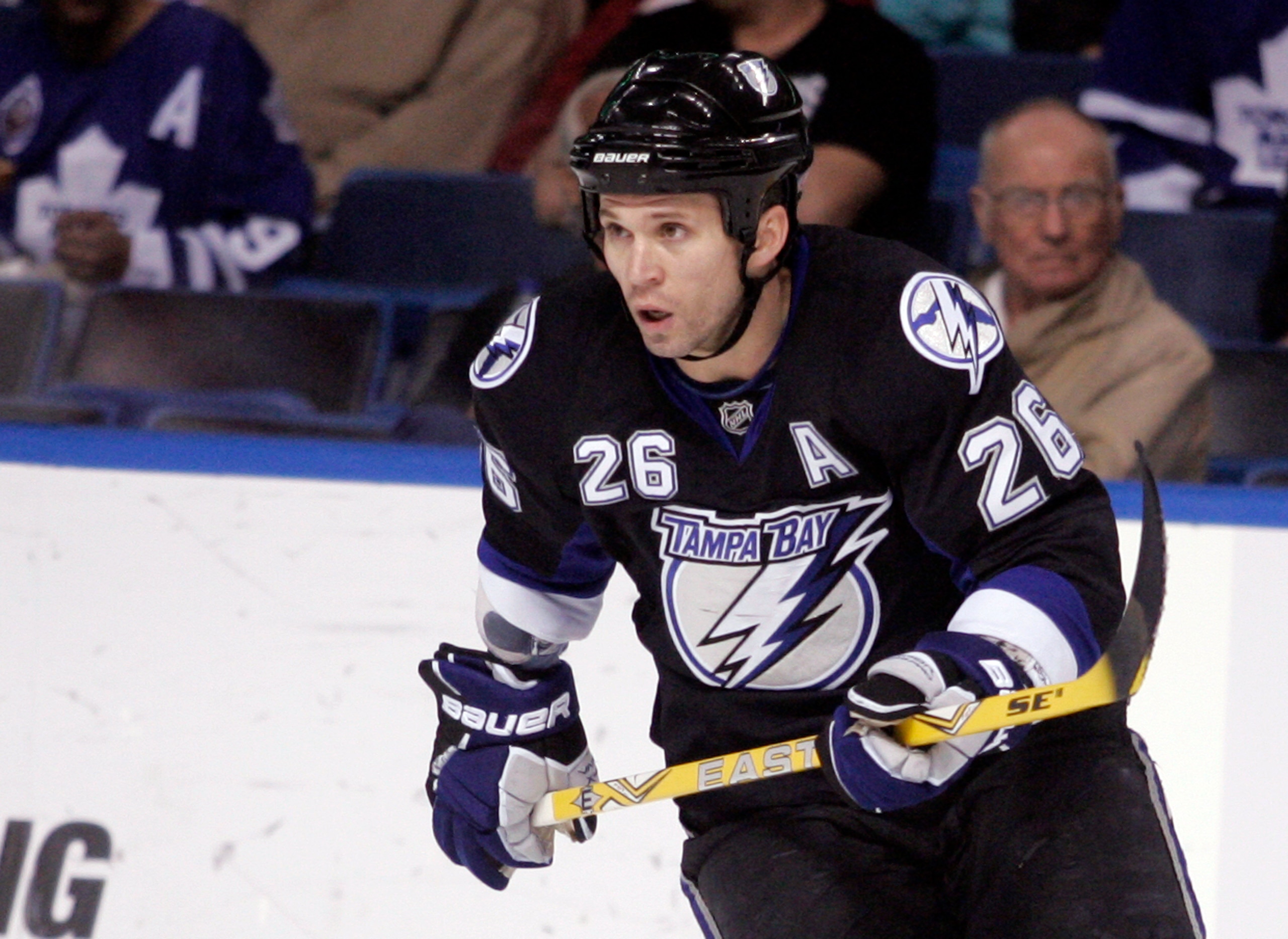 TAMPA, FL - JANUARY 25: Martin St. Louis #26 of the Tampa Bay Lightning skates against the Toronto Maple Leafs at St. Pete Times Forum on January 25, 2011 in Tampa, Florida. The Lightning defeated the Leafs 2-0. (Photo by Justin K. Aller/Getty Images)