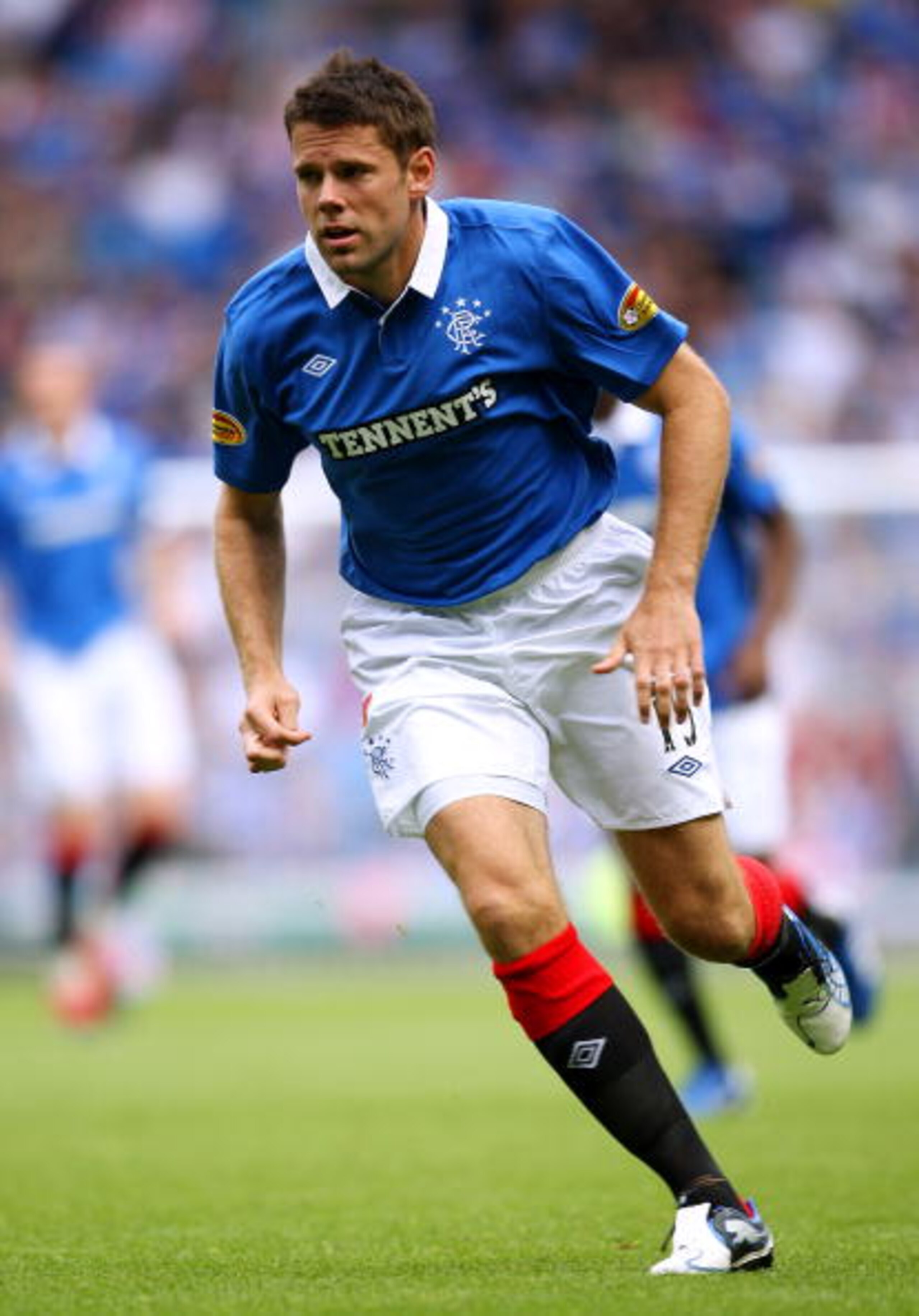 GLASGOW, UNITED KINGDOM - AUGUST 14: James Beattie of Rangers in action during the Clydesdale Bank Scottish Premier League match between Glasgow Rangers and Kilmarnock at Ibrox Stadium on August 14, 2010 in Glasgow, Scotland. (Photo by Ian MacNicol/Gett GLASGOW, UNITED KINGDOM - AUGUST 14: James Beattie of Rangers in action during the Clydesdale Bank Scottish Premier League match between Glasgow Rangers and Kilmarnock at Ibrox Stadium on August 14, 2010 in Glasgow, Scotland. (Photo by Ian MacNicol/Gett