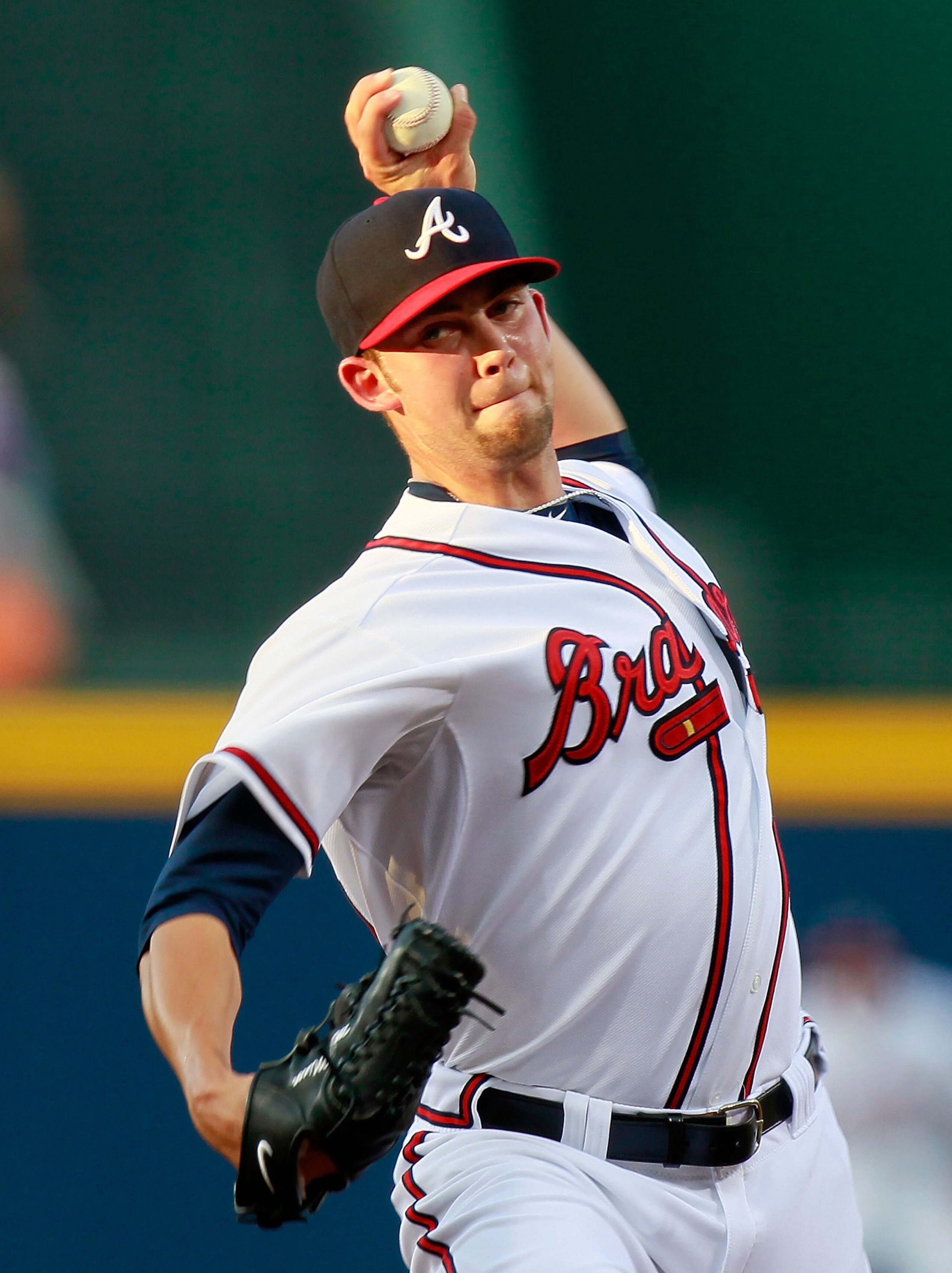 ATLANTA - AUGUST 31:  Starting pitcher Mike Minor #56 of the Atlanta Braves against the New York Mets at Turner Field on August 31, 2010 in Atlanta, Georgia.  (Photo by Kevin C. Cox/Getty Images)