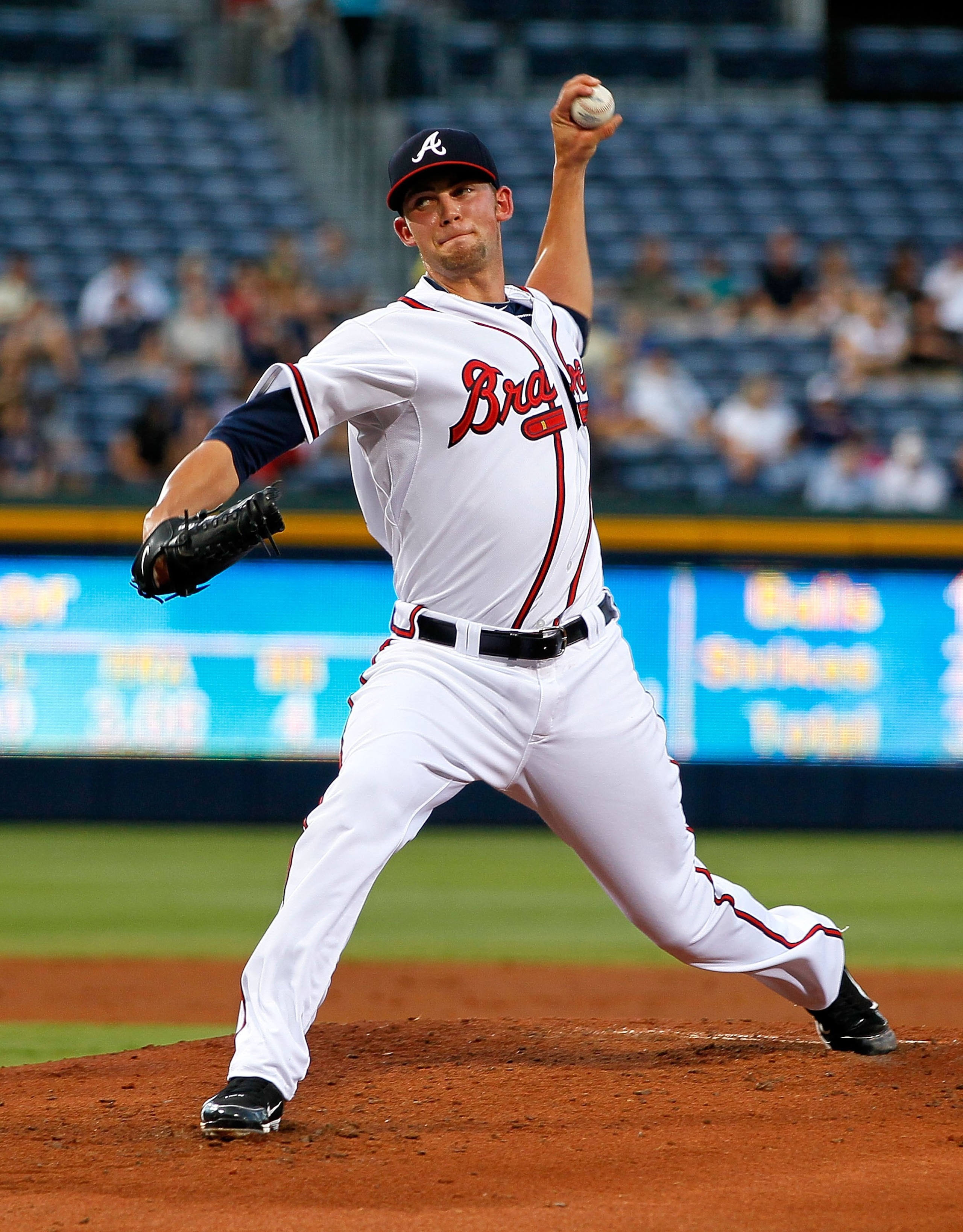 ATLANTA - AUGUST 31:  Starting pitcher Mike Minor #56 of the Atlanta Braves against the New York Mets at Turner Field on August 31, 2010 in Atlanta, Georgia.  (Photo by Kevin C. Cox/Getty Images)