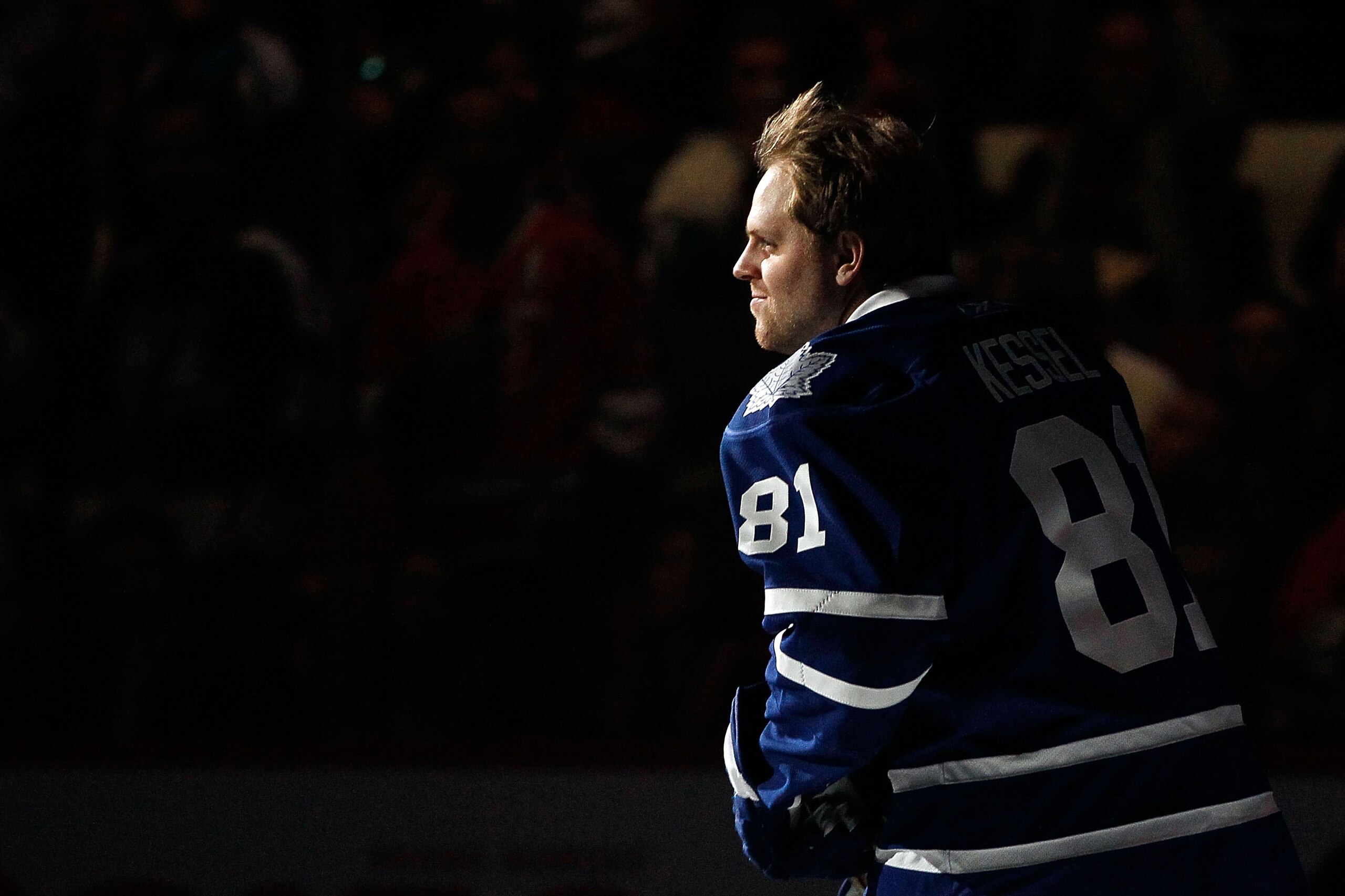 RALEIGH, NC - JANUARY 29:  Phil Kessel #81 of the Toronto Maple Leafs is introduced during the Honda NHL SuperSkills competition part of 2011 NHL All-Star Weekend at the RBC Center on January 29, 2011 in Raleigh, North Carolina.  (Photo by Kevin C. Cox/Ge