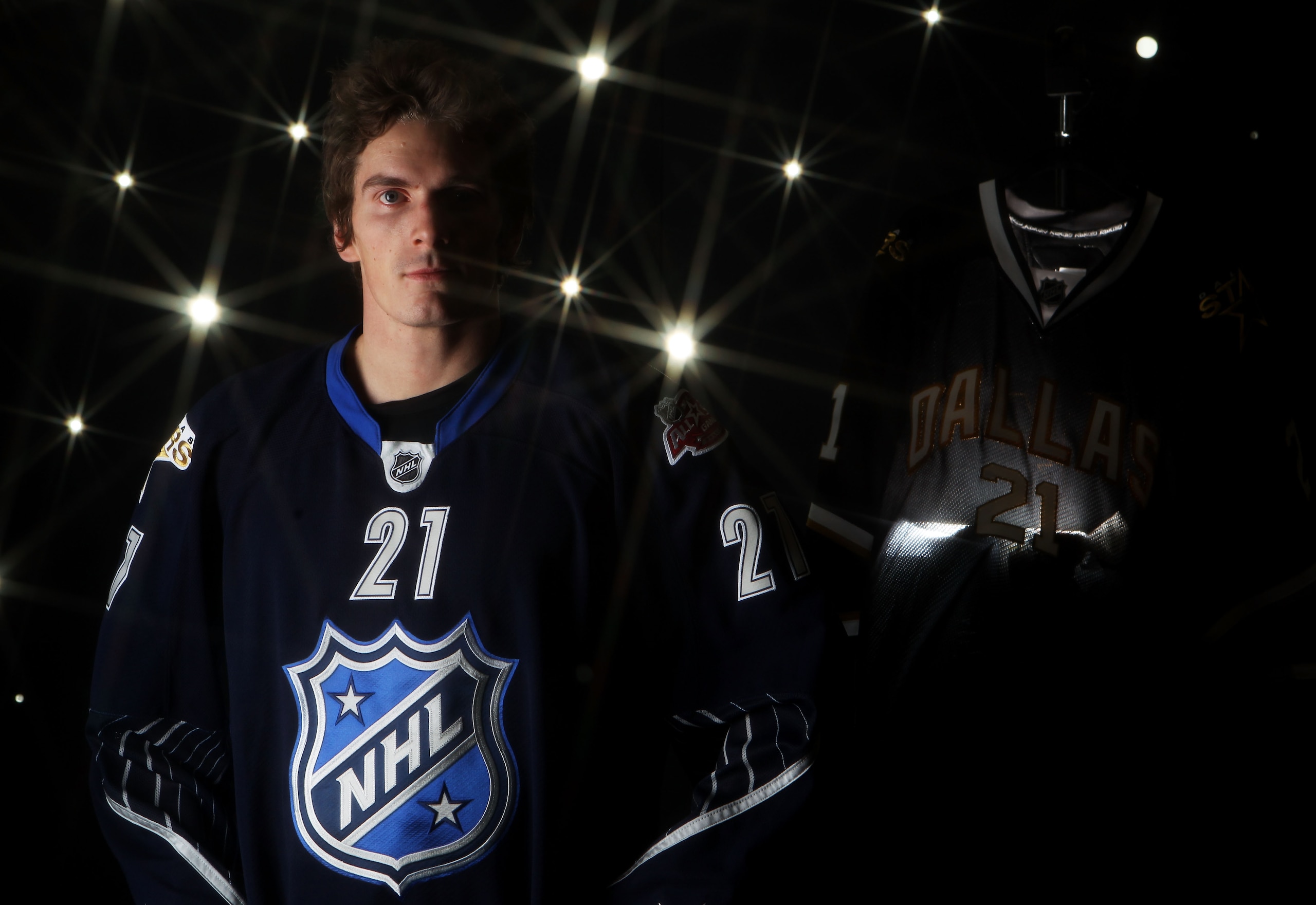 RALEIGH, NC - JANUARY 30:  (EDITORS NOTE: A special effects camera filter was used for this image.) Loui Eriksson #21 of the Dallas Stars of the Minnesota Wild for Team Lidstrom poses for a portrait before the 58th NHL All-Star Game at RBC Center on Janua