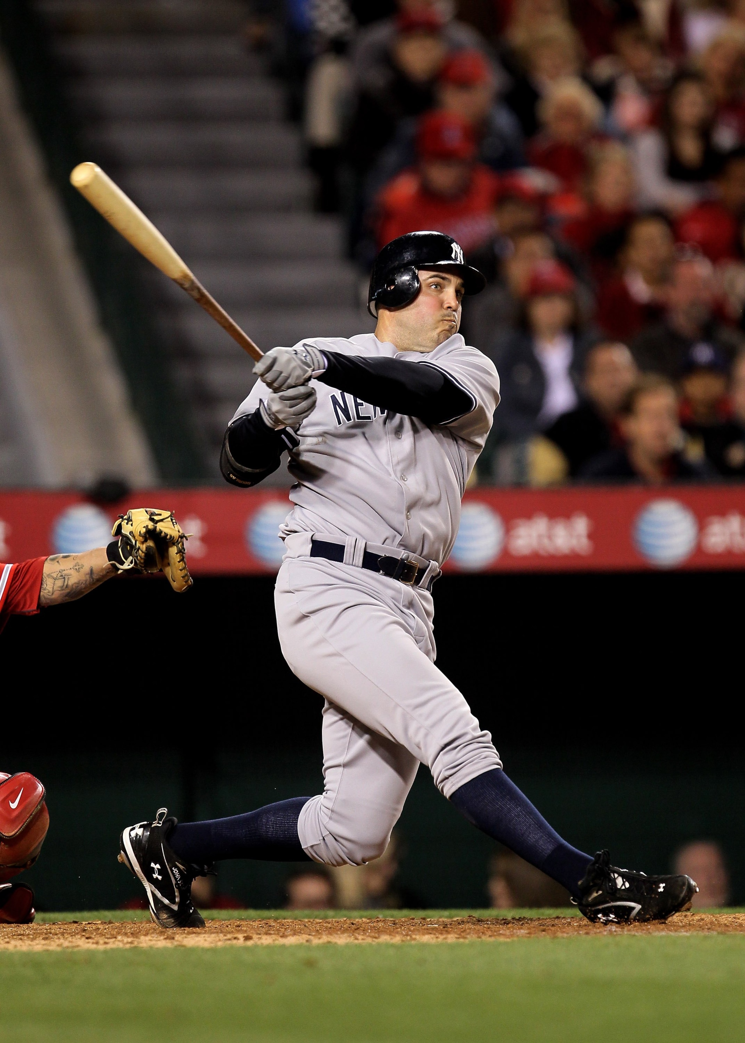 ANAHEIM, CA - APRIL 23:  Nick Johnson #36 of the New York Yankees bats against the Los Angeles Angels of Anaheim on April 23, 2010 at Angel Stadium in Anaheim, California.   The Angels won 6-4.  (Photo by Stephen Dunn/Getty Images)