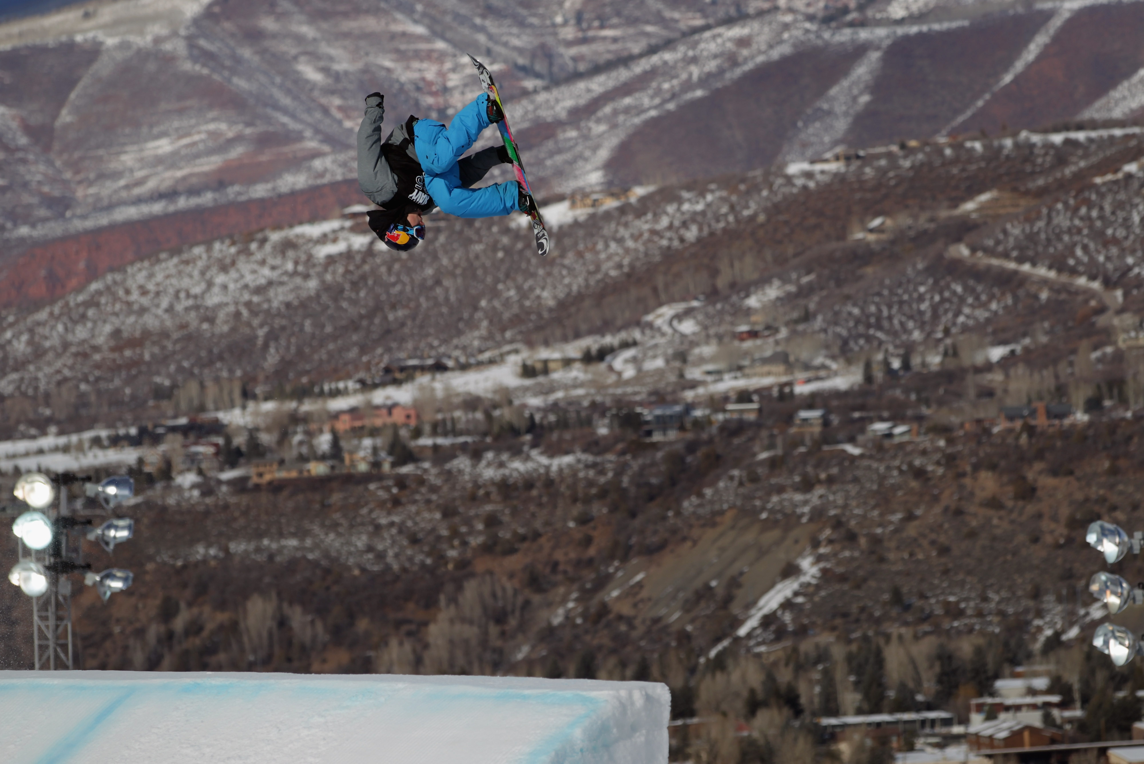 ASPEN, CO - JANUARY 30: Sebastien Toutant of Canada soars to victory in the Men's Snowboard Slopestyle at Winter X Games 15 at Buttermilk Mountain on January 30, 2011 in Aspen, Colorado. (Photo by Doug Pensinger/Getty Images)