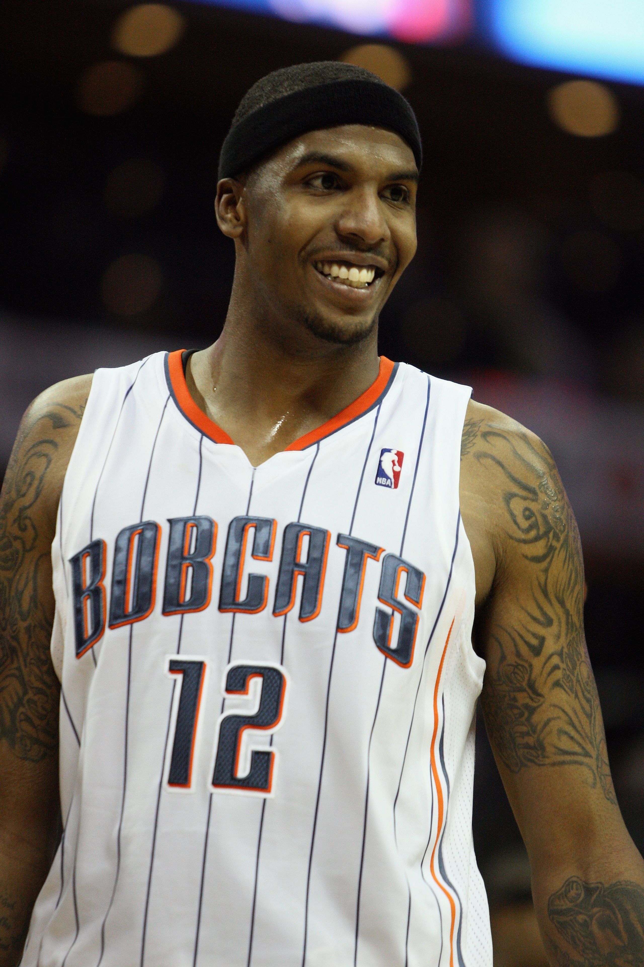 CHARLOTTE, NC - JANUARY 12:  Tyrus Thomas # of the Charlotte Bobcats reacts after a play during their game against the Chicago Bulls at Time Warner Cable Arena on January 12, 2011 in Charlotte, North Carolina. NOTE TO USER: User expressly acknowledges and