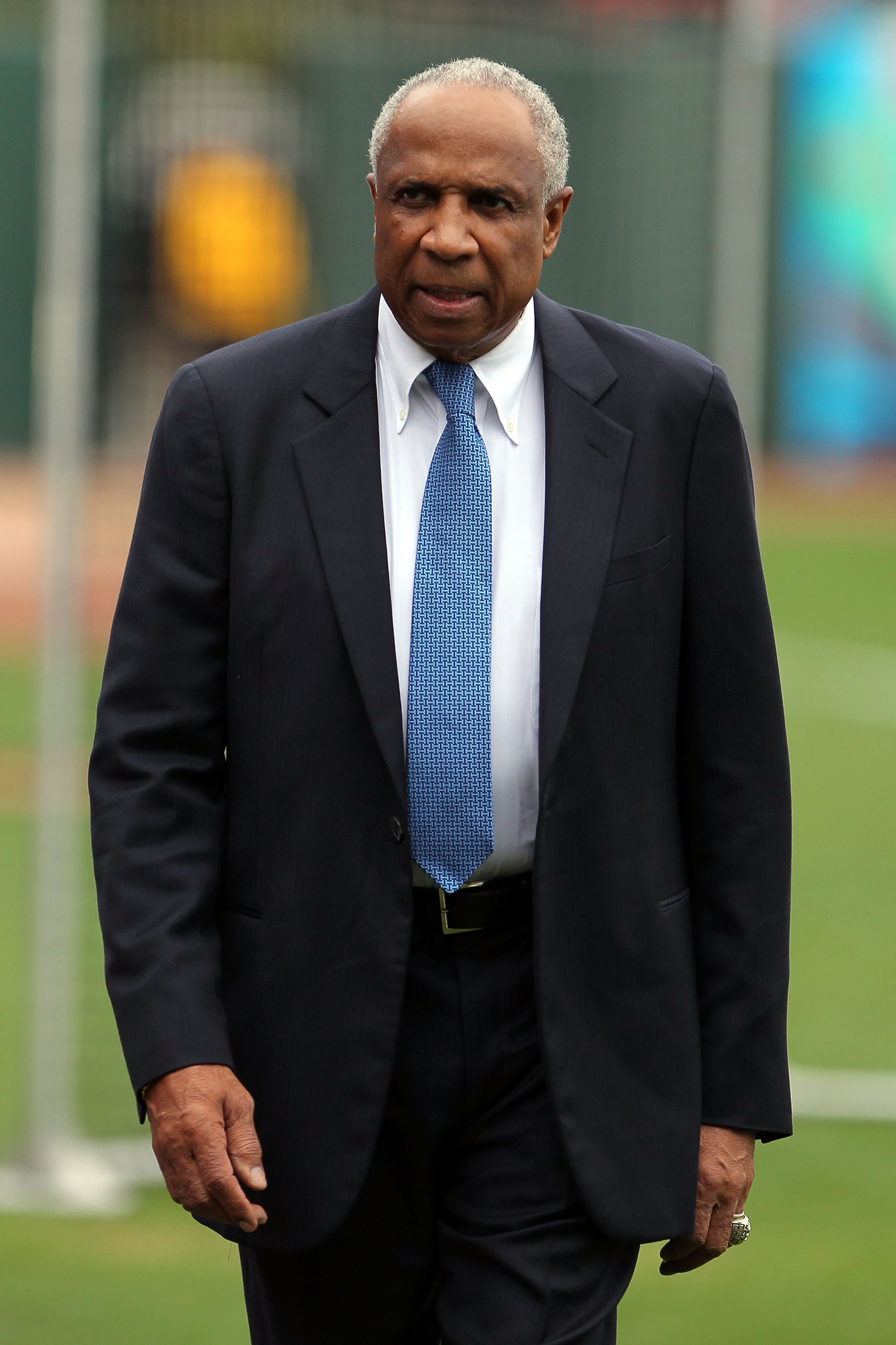 SAN FRANCISCO - OCTOBER 28: Hall of Famer Frank Robinson on the field before Game Two of the 2010 MLB World Series between the Texas Rangers and the San Francisco Giants at AT&T Park on October 28, 2010 in San Francisco, California. (Photo by Doug Pensi SAN FRANCISCO - OCTOBER 28: Hall of Famer Frank Robinson on the field before Game Two of the 2010 MLB World Series between the Texas Rangers and the San Francisco Giants at AT&T Park on October 28, 2010 in San Francisco, California. (Photo by Doug Pensi