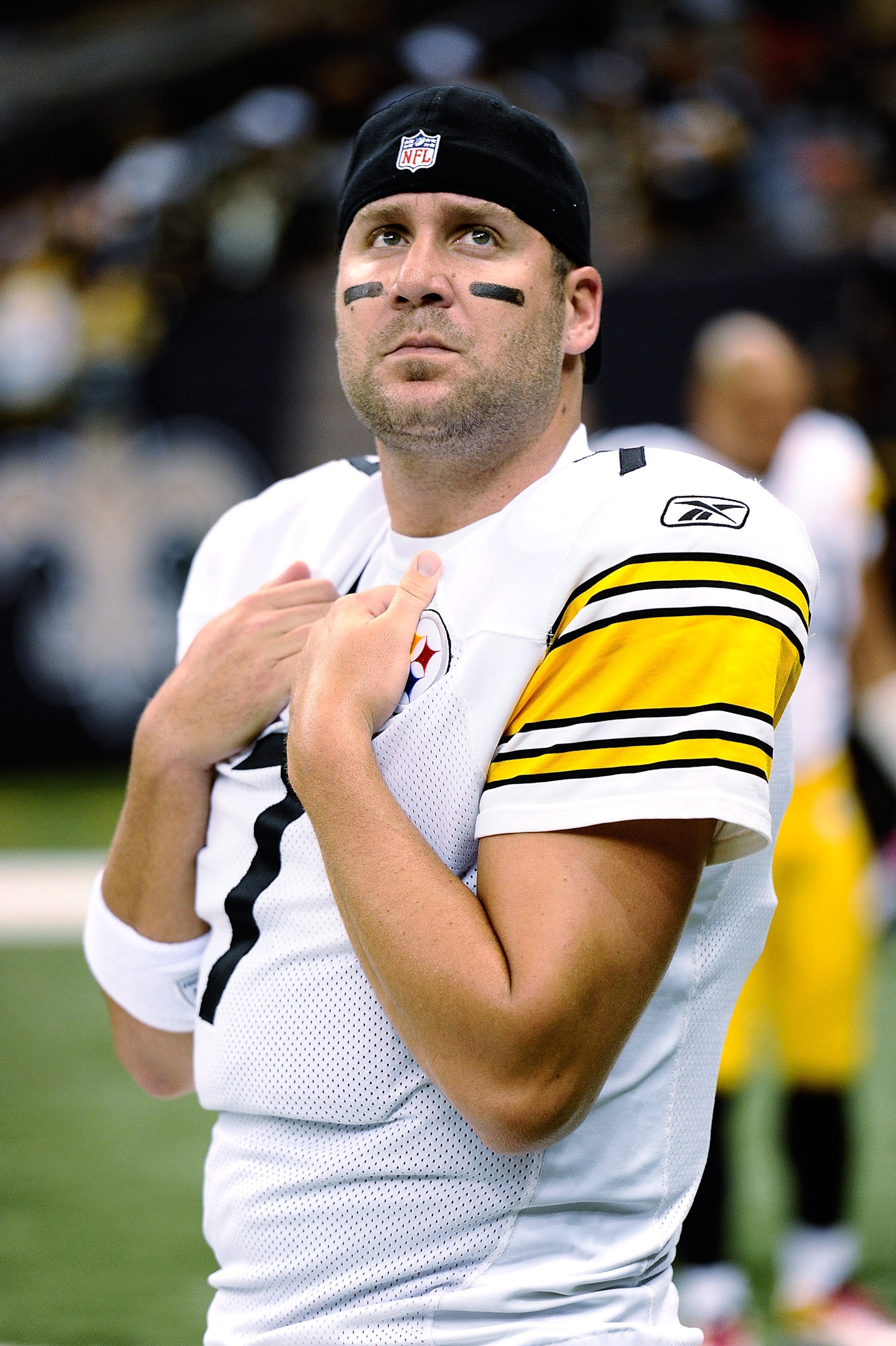 NEW ORLEANS - OCTOBER 31:  (FILE PHOTO)  Ben Roethlisberger #7 of the Pittsburgh Steelers waits before the game against the New Orleans Saints at Louisiana Superdome on October 31, 2010 in New Orleans, Louisiana.  The Saints won 20-10 over the Steelers. S