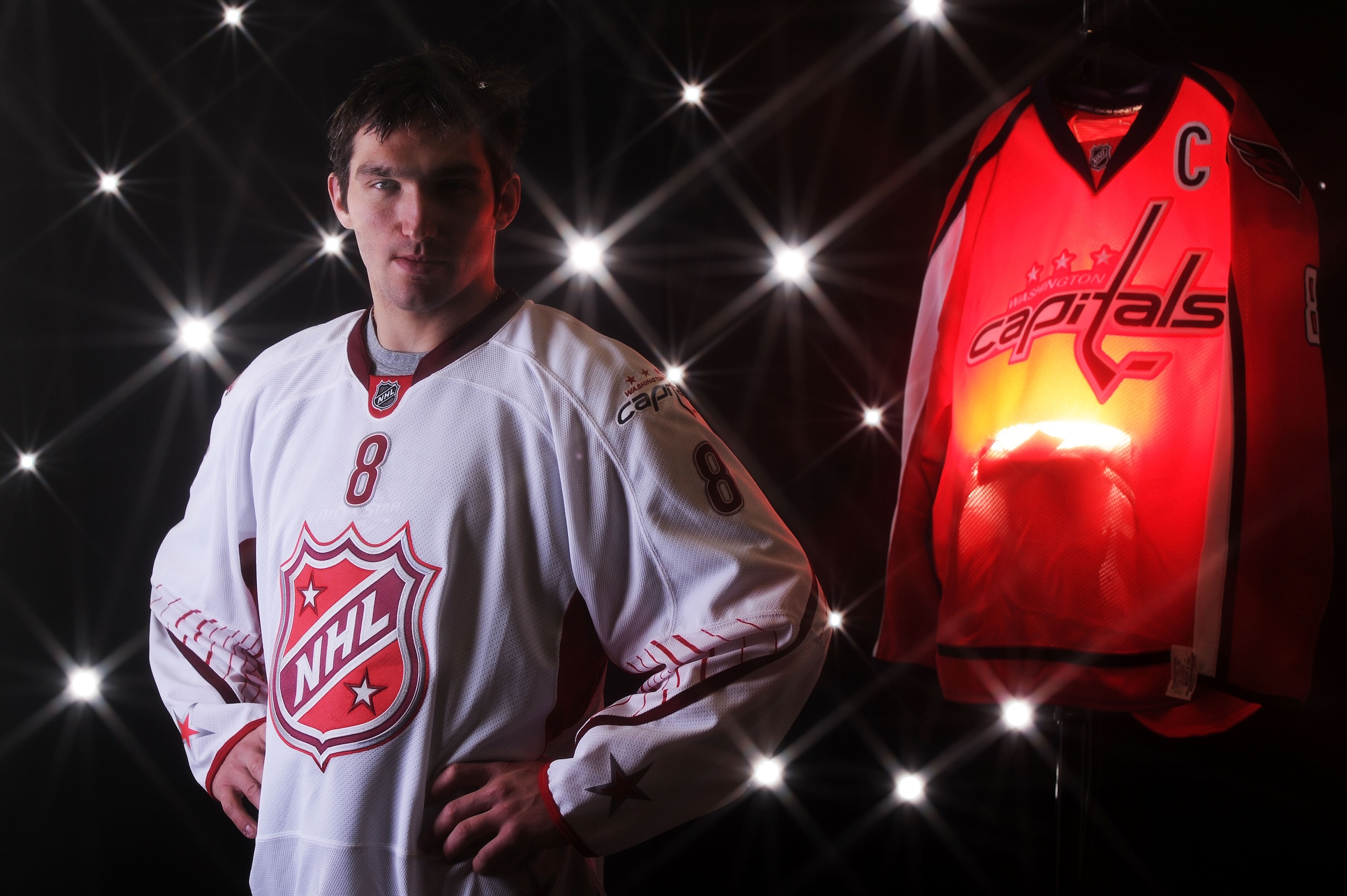RALEIGH, NC - JANUARY 30:  (EDITORS NOTE: A special effects camera filter was used for this image.) Alexander Ovechkin #8 of the Washington Capitals for Team Staal poses for a portrait before the 58th NHL All-Star Game at RBC Center on January 30, 2011 in