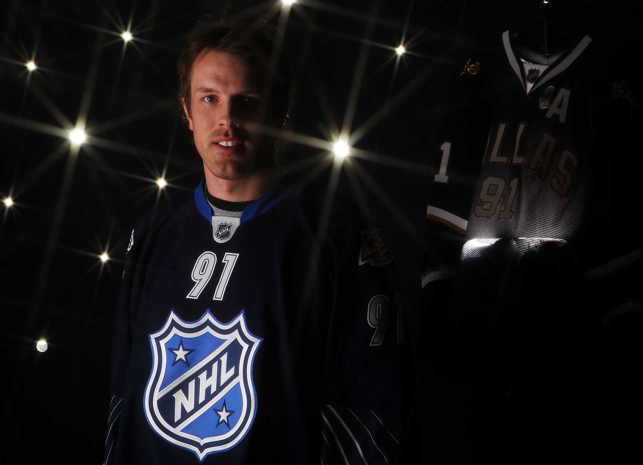 RALEIGH, NC - JANUARY 30:  (EDITORS NOTE: A special effects camera filter was used for this image.) Brad Richards #91 of the Dallas Stars for Team Lidstrom poses for a portrait before the 58th NHL All-Star Game at RBC Center on January 30, 2011 in Raleigh