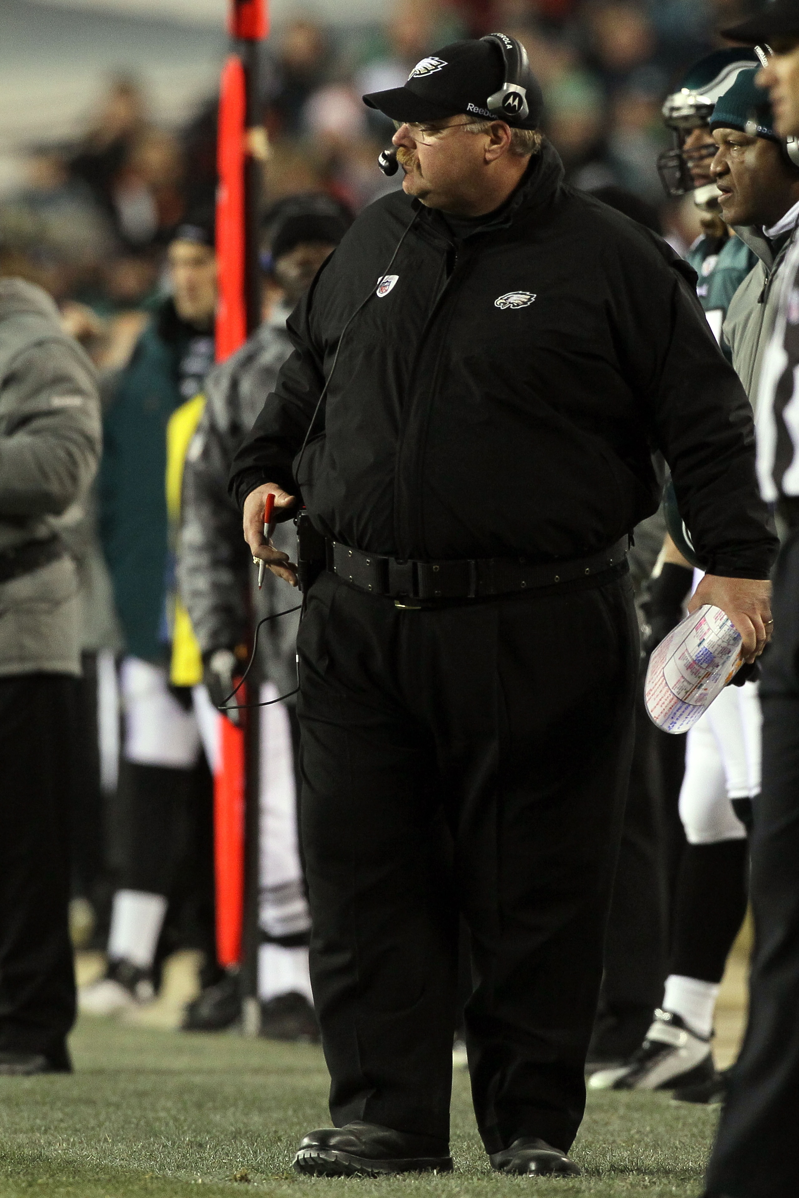 PHILADELPHIA, PA - DECEMBER 28: Head Coach Andy Reid of the Philadelphia Eagles watches play against the Minnesota Vikings at Lincoln Financial Field on December 28, 2010 in Philadelphia, Pennsylvania. (Photo by Jim McIsaac/Getty Images)