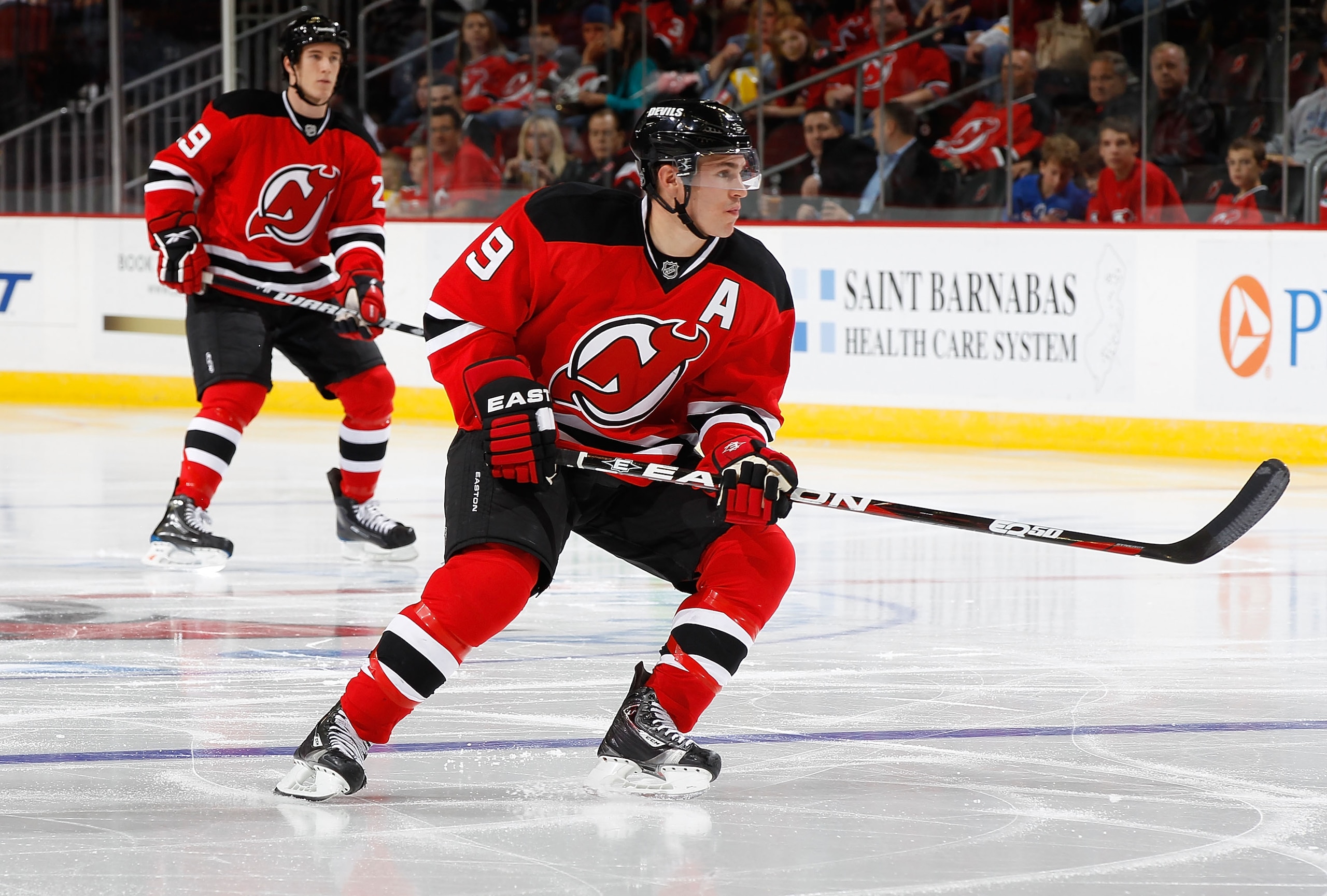 NEWARK, NJ - OCTOBER 23: Zach Parise #9 of the New Jersey Devils skates against the Buffalo Sabres on October 23, 2010 at the Prudential Center in Newark, New Jersey. Sabres defeated the Devils 6-1. (Photo by Mike Stobe/Getty Images) NEWARK, NJ - OCTOBER 23: Zach Parise #9 of the New Jersey Devils skates against the Buffalo Sabres on October 23, 2010 at the Prudential Center in Newark, New Jersey. Sabres defeated the Devils 6-1. (Photo by Mike Stobe/Getty Images)
