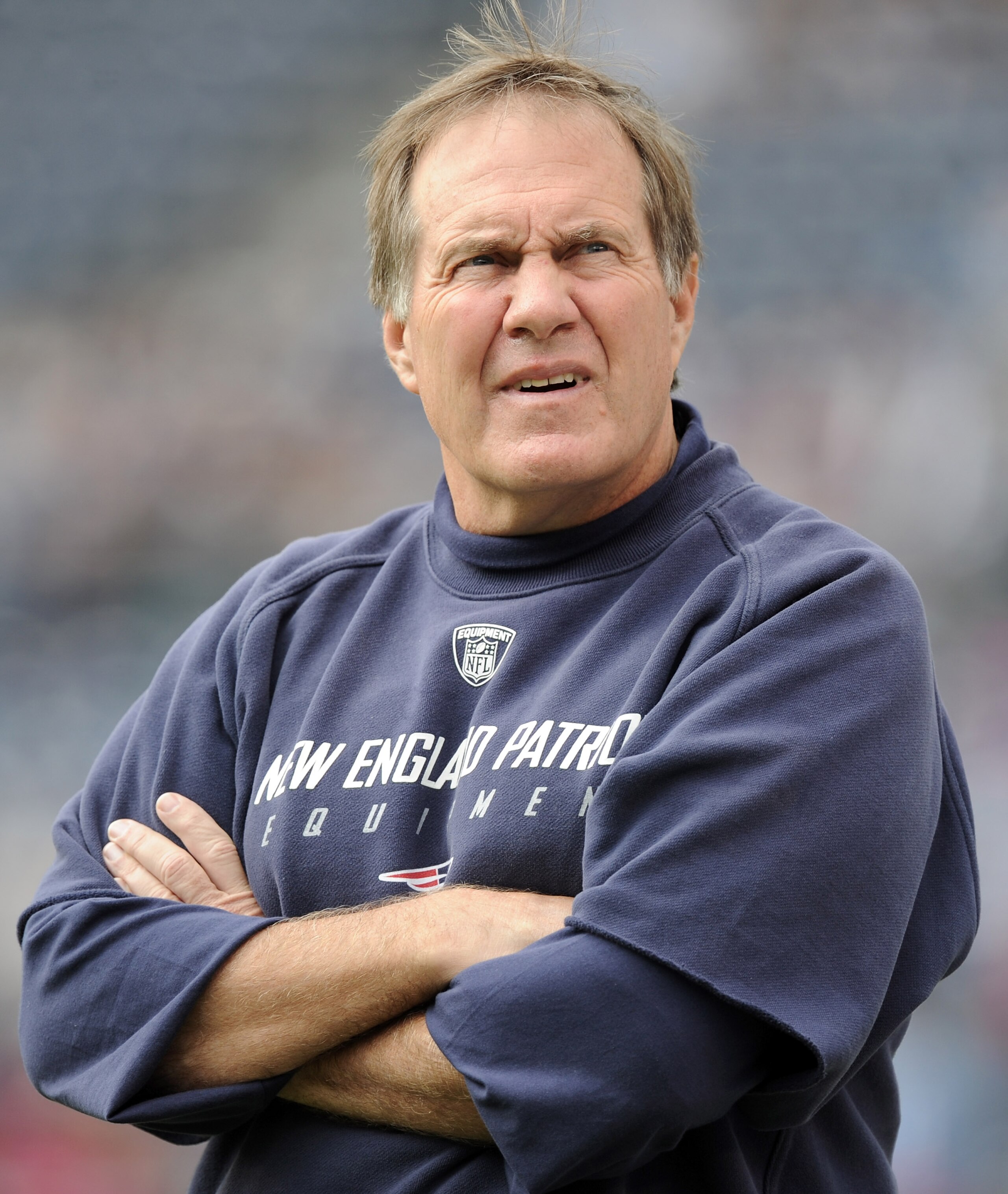 SAN DIEGO - OCTOBER 24: Head Coach Bill Belichick of the New England Patriots during warm up against the San Diego Chargers at Qualcomm Stadium on October 24, 2010 in San Diego, California. (Photo by Harry How/Getty Images) SAN DIEGO - OCTOBER 24: Head Coach Bill Belichick of the New England Patriots during warm up against the San Diego Chargers at Qualcomm Stadium on October 24, 2010 in San Diego, California. (Photo by Harry How/Getty Images)