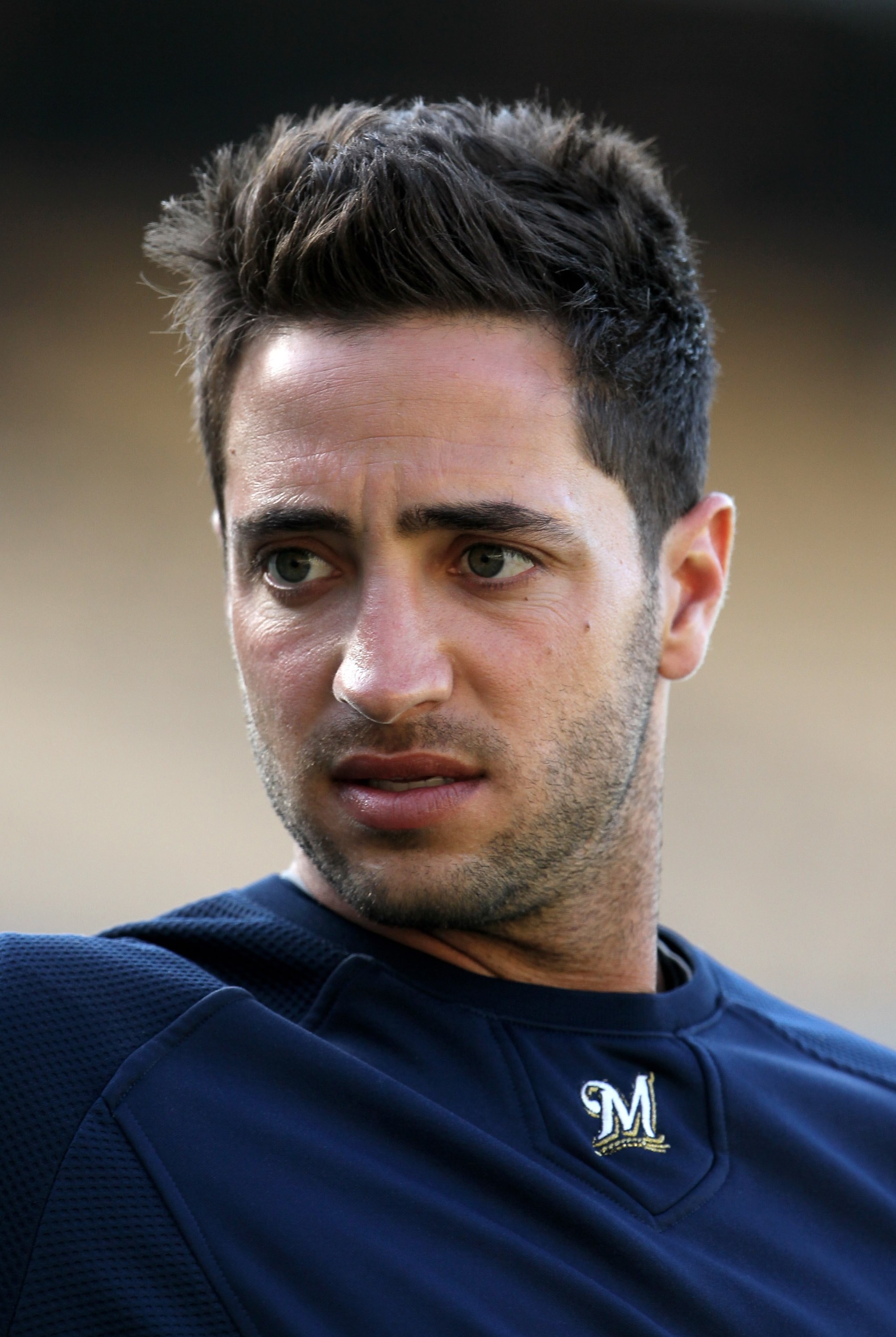LOS ANGELES, CA - MAY 06:  Ryan Braun #8 of the Milwaukee Brewers looks on prior to the start of the game against the Los Angeles Dodgers at Dodger Stadium on May 6, 2010 in Los Angeles, California.  (Photo by Jeff Gross/Getty Images)