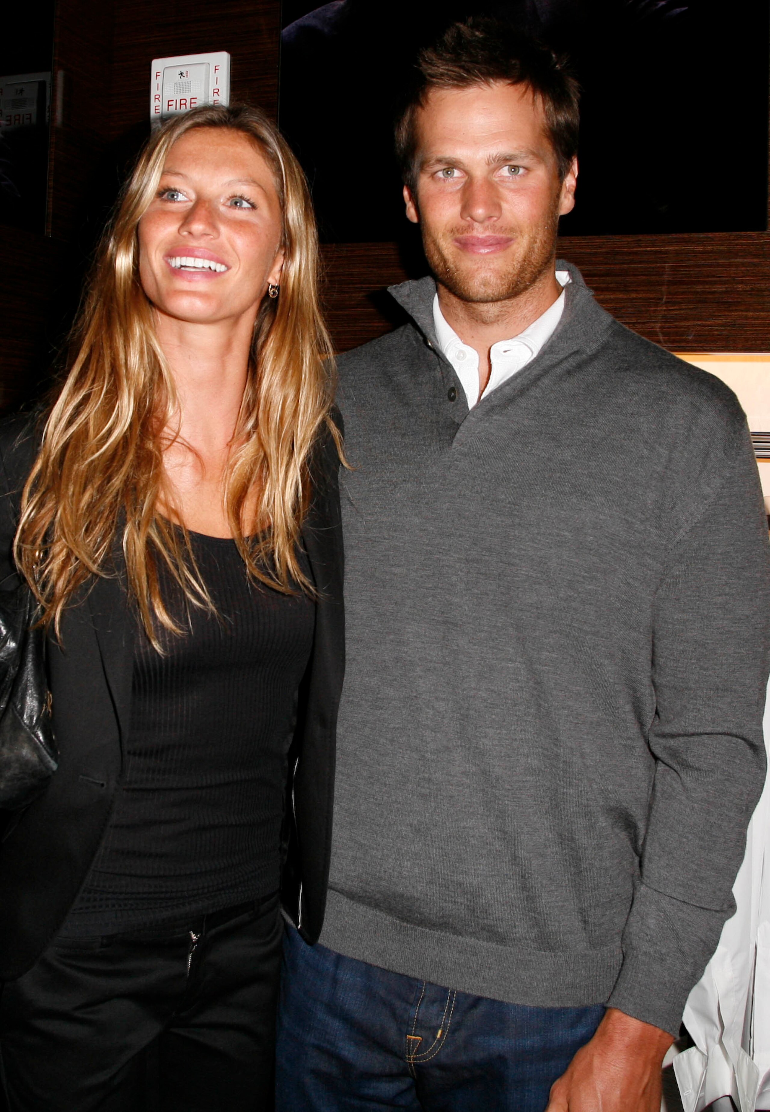 NEW YORK - MARCH 11: Model Gisele Bundchen (L) and New England Patriots quarterback Tom Brady attend the opening of Ermenegildo Zegna Global Store on 5th Avenue on March 11, 2008 in New York City.  (Photo by Amy Sussman/Getty Images)