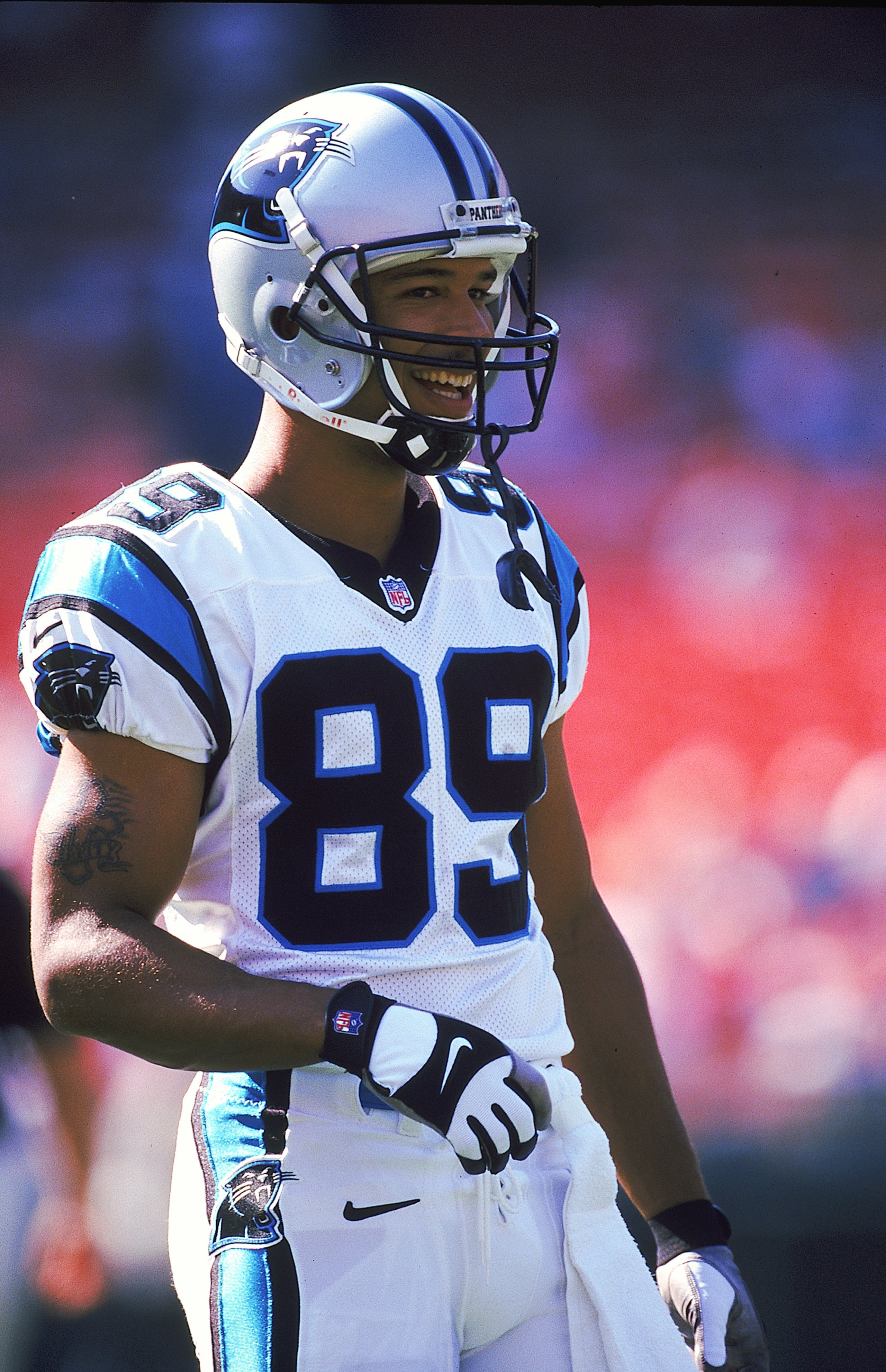 17 Oct 1999: Rae Carruth #89 of the Carolina Panthers smilles on the field during the game against the San Francisco 49ers at 3Com Park in San Francisco, California. The Panthers defeated the 49ers 31-29. Mandatory Credit: Otto Greule Jr. /Allsport 17 Oct 1999: Rae Carruth #89 of the Carolina Panthers smilles on the field during the game against the San Francisco 49ers at 3Com Park in San Francisco, California. The Panthers defeated the 49ers 31-29. Mandatory Credit: Otto Greule Jr. /Allsport