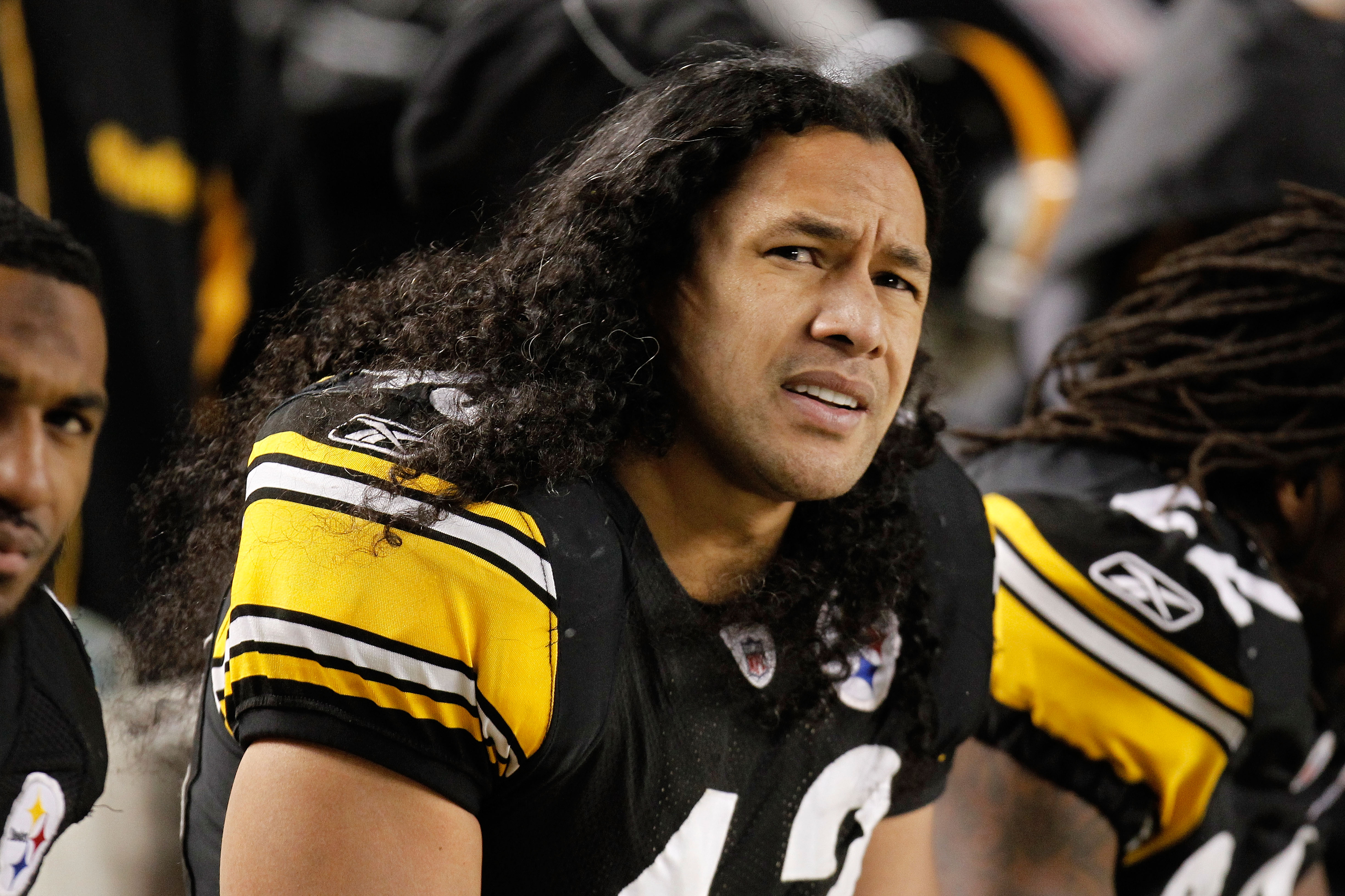 PITTSBURGH, PA - JANUARY 15:  Safety Troy Polamalu #43 of the Pittsburgh Steelers looks on during the AFC Divisional Playoff Game against the Baltimore Ravens at Heinz Field on January 15, 2011 in Pittsburgh, Pennsylvania.  (Photo by Gregory Shamus/Getty