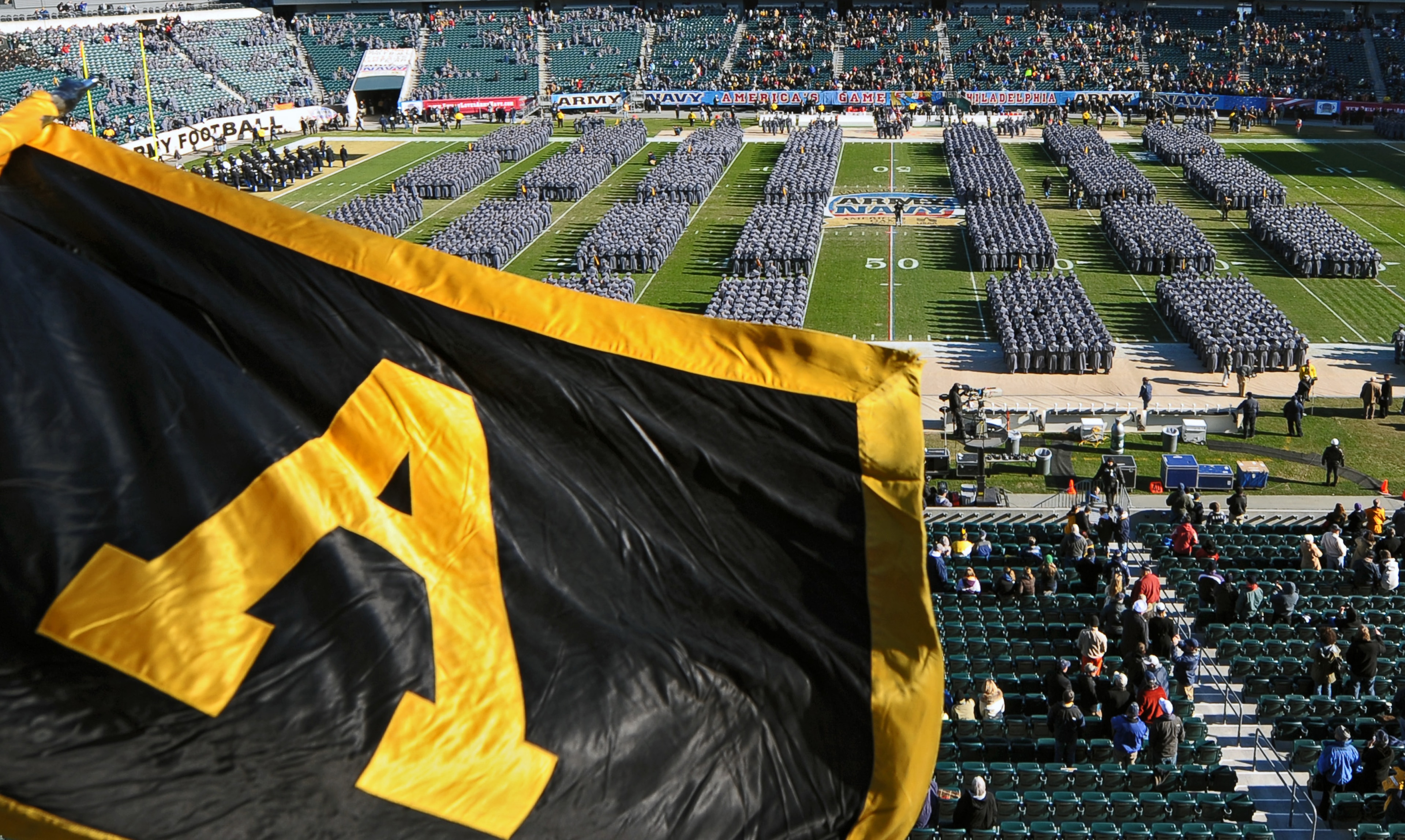 PHILADELPHIA - DECEMBER 12: Army Cadets march onto the field before the game between the Army Black Nights and Navy Midshipmen on December 12, 2009 at Lincoln Financial Field in Philadelphia, Pennsylvania. (Photo by Drew Hallowell/Getty Images) PHILADELPHIA - DECEMBER 12: Army Cadets march onto the field before the game between the Army Black Nights and Navy Midshipmen on December 12, 2009 at Lincoln Financial Field in Philadelphia, Pennsylvania. (Photo by Drew Hallowell/Getty Images)