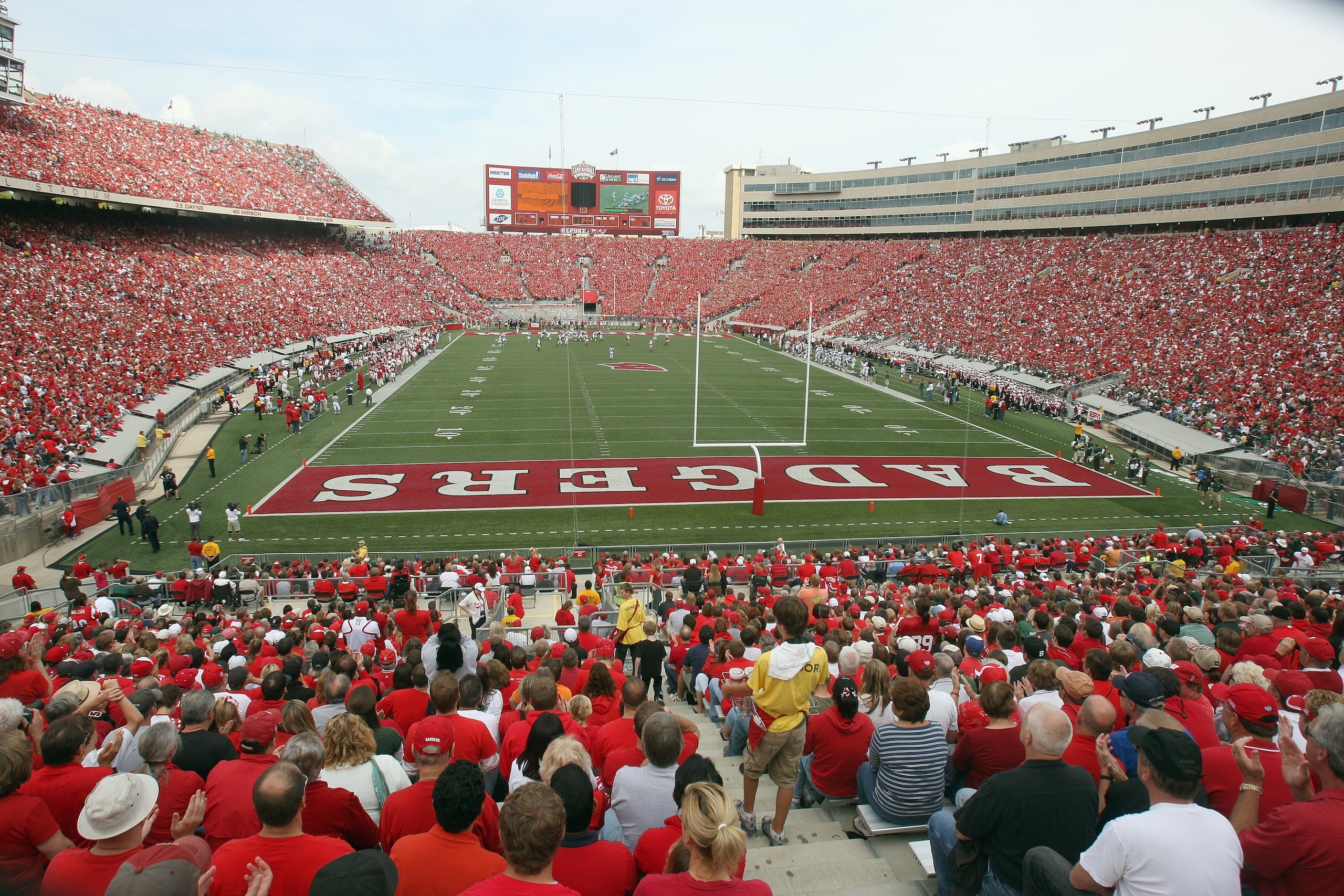 MADISON, WI - SEPTEMBER 26: A general view of the field taken during the game between the Wisconsin Badgers and the Michigan State Spartans on September 26, 2009 at Camp Randall Stadium in Madison, Wisconsin. (Photo by Jonathan Daniel/Getty Images)