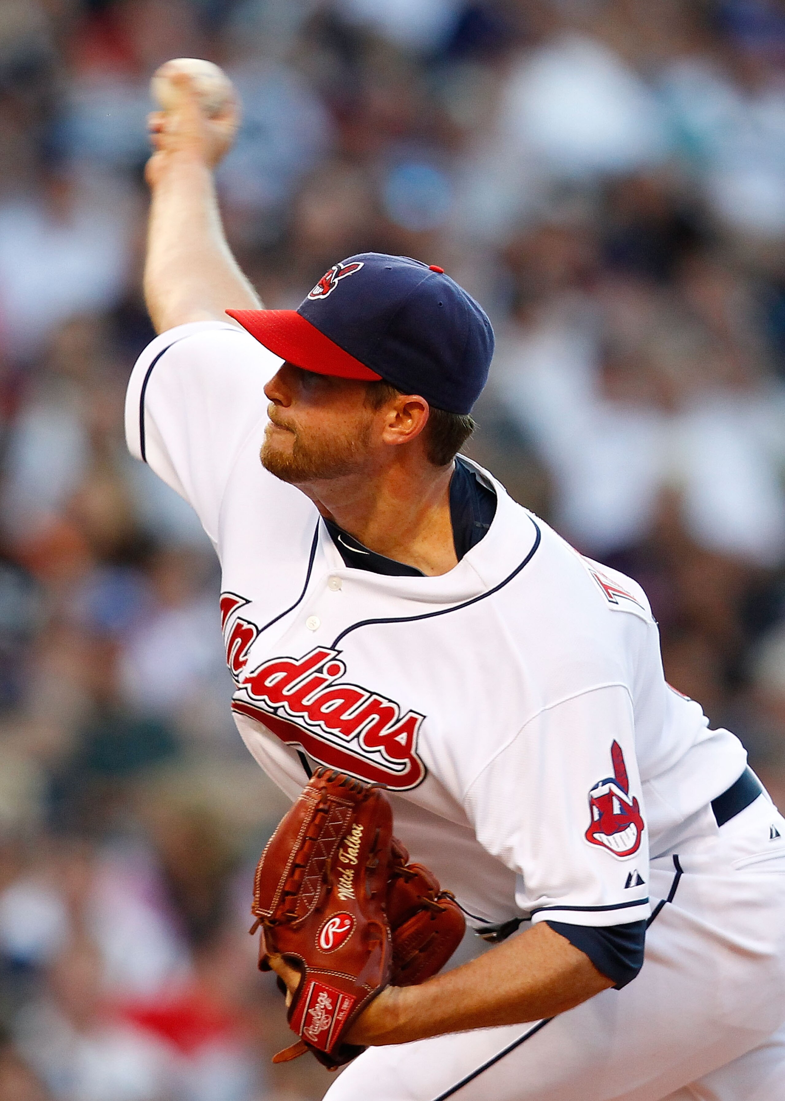 CLEVELAND - JULY 29:  Mitch Talbot #51 of the Cleveland Indians pitches against the New York Yankees during the game on July 29, 2010 at Progressive Field in Cleveland, Ohio.  (Photo by Jared Wickerham/Getty Images)