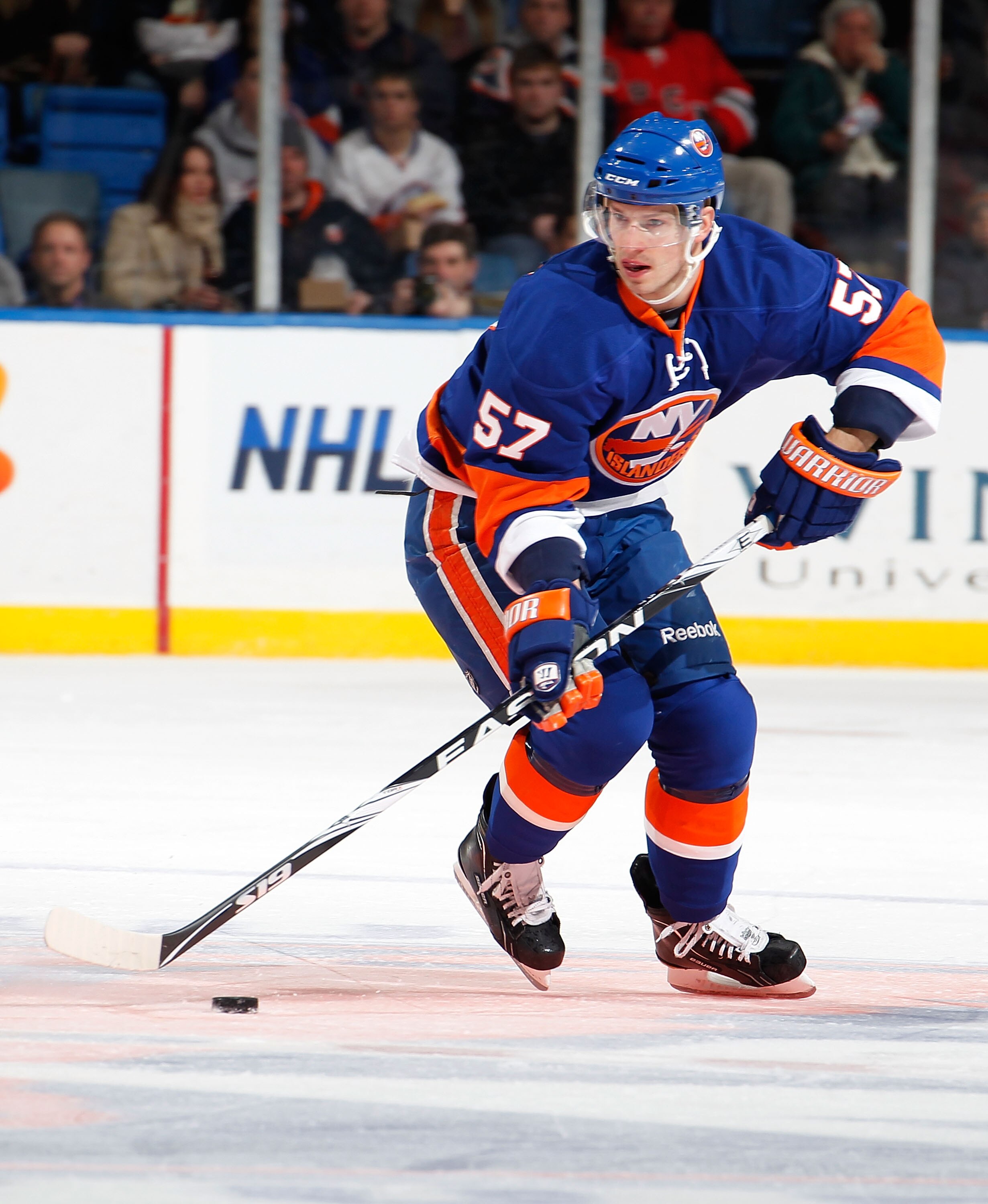 UNIONDALE, NY - JANUARY 13:  Blake Comeau #57 of the New York Islanders skates during an NHL hockey game against the Ottawa Senators at the Nassau Coliseum on January 13, 2011 in Uniondale, New York.  (Photo by Paul Bereswill/Getty Images)