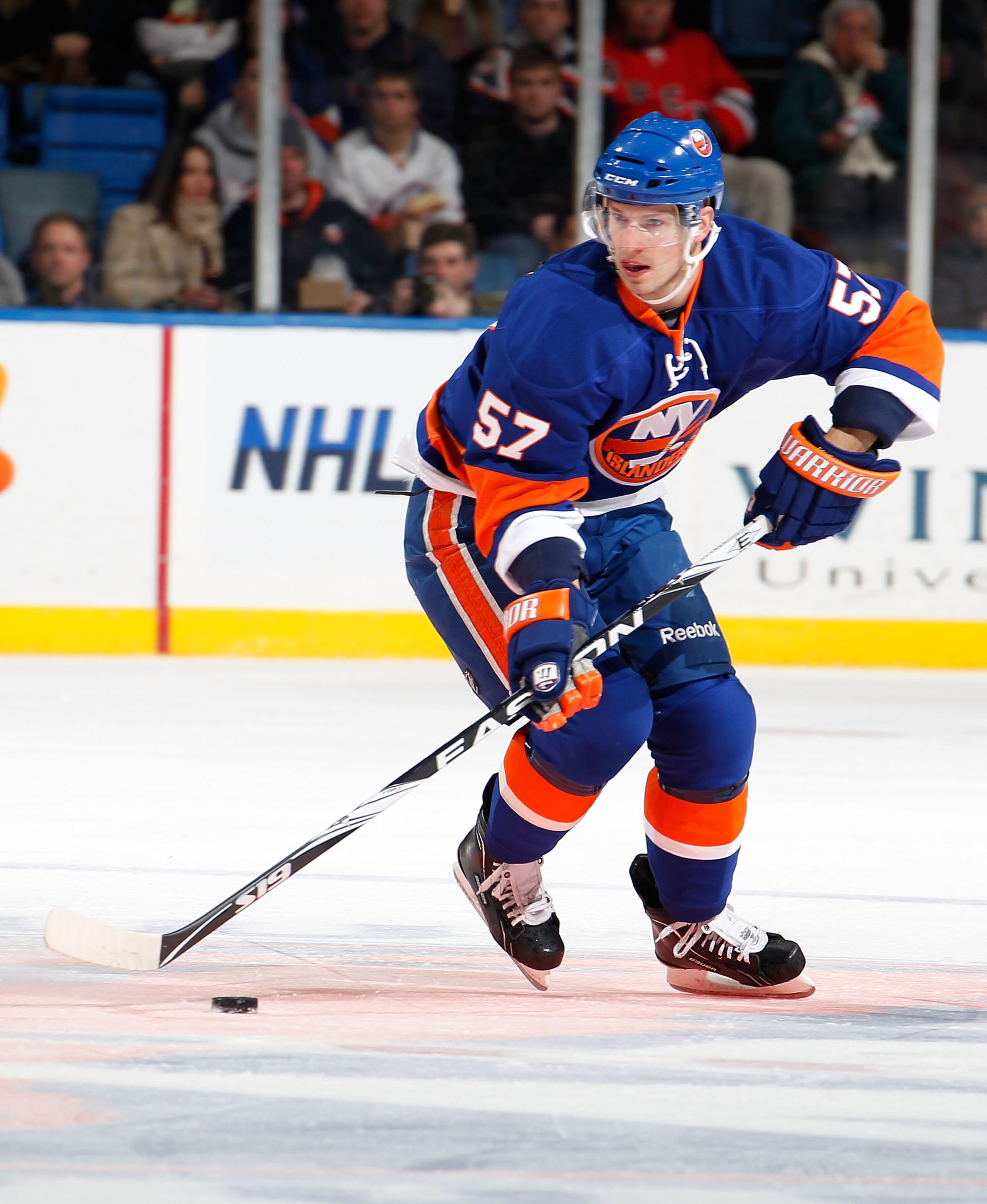 UNIONDALE, NY - JANUARY 13:  Blake Comeau #57 of the New York Islanders skates during an NHL hockey game against the Ottawa Senators at the Nassau Coliseum on January 13, 2011 in Uniondale, New York.  (Photo by Paul Bereswill/Getty Images)