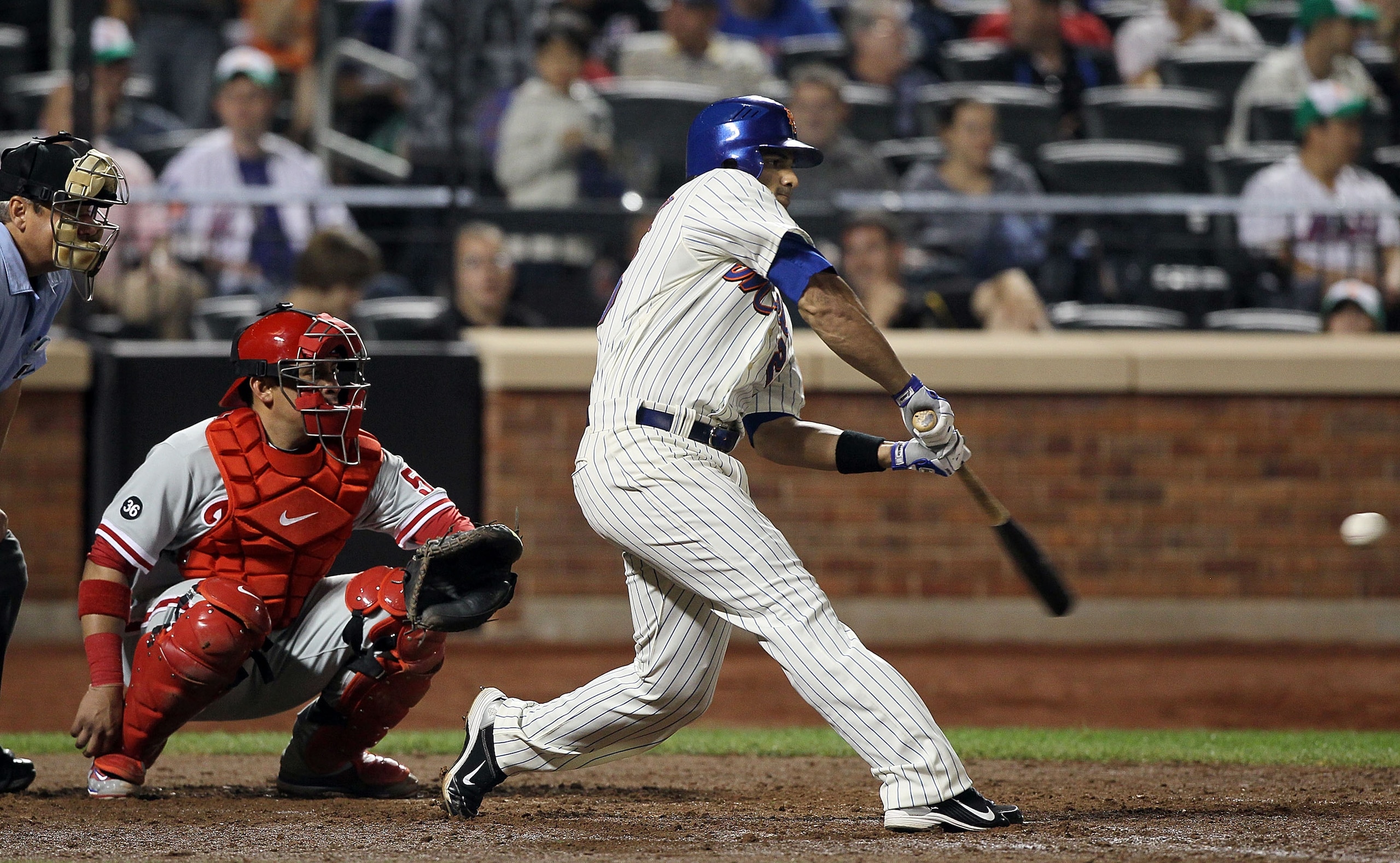 NEW YORK - AUGUST 14: Fernando Martinez #26 of the New York Mets bats against the Philadelphia Phillies on August 14, 2010 at Citi Field in the Flushing neighborhood of the Queens borough of New York City. The Phillies defeated the Mets 4-0. (Photo by J NEW YORK - AUGUST 14: Fernando Martinez #26 of the New York Mets bats against the Philadelphia Phillies on August 14, 2010 at Citi Field in the Flushing neighborhood of the Queens borough of New York City. The Phillies defeated the Mets 4-0. (Photo by J