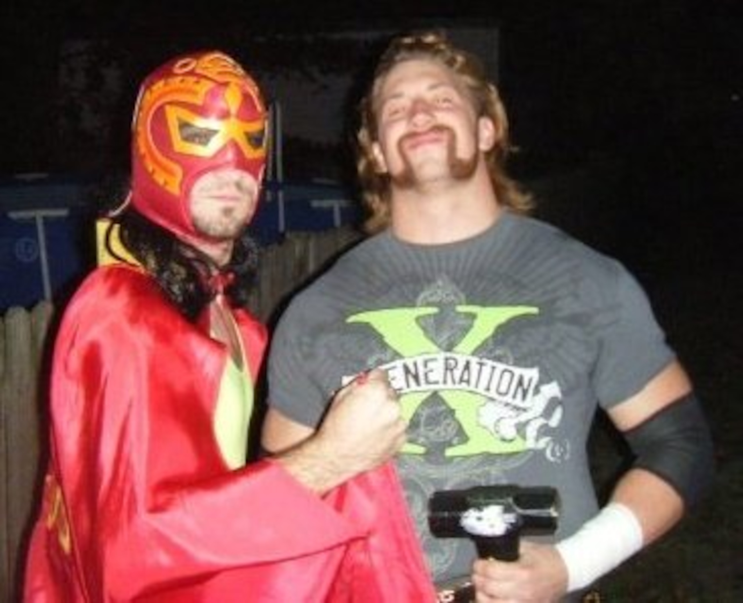 Independent wrestler and current Proforma Heavyweight Champion Tommy Knox poses as his mentor: The Game