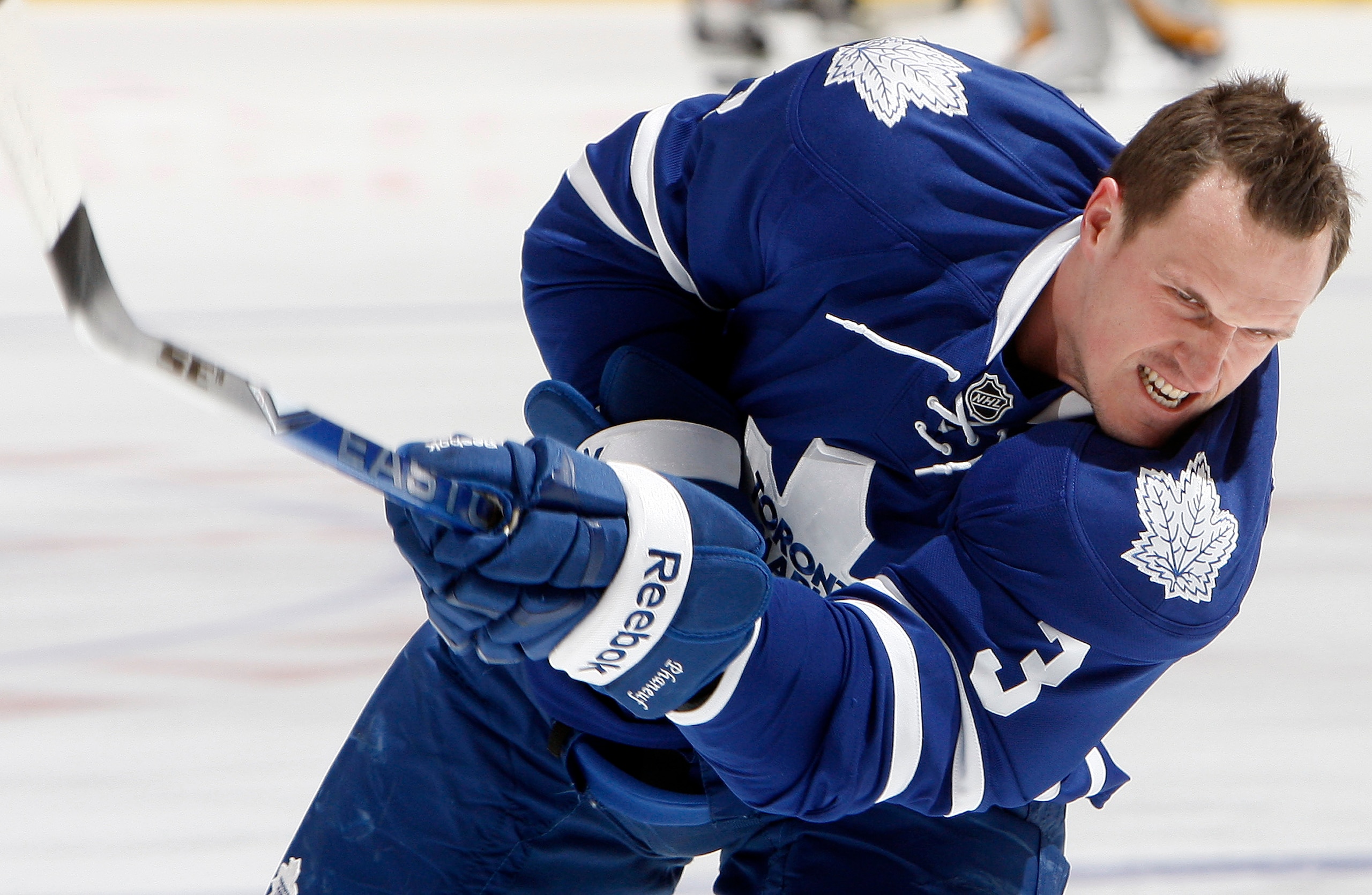 TORONTO, CANADA - FEBRUARY 1: Dion Phaneuf #3 of the Toronto Maple Leafs shoots during warmup before game action at the Air Canada Centre against the Florida Panthers February 1, 2011 in Toronto, Ontario, Canada. (Photo by Abelimages/Getty Images) TORONTO, CANADA - FEBRUARY 1: Dion Phaneuf #3 of the Toronto Maple Leafs shoots during warmup before game action at the Air Canada Centre against the Florida Panthers February 1, 2011 in Toronto, Ontario, Canada. (Photo by Abelimages/Getty Images)