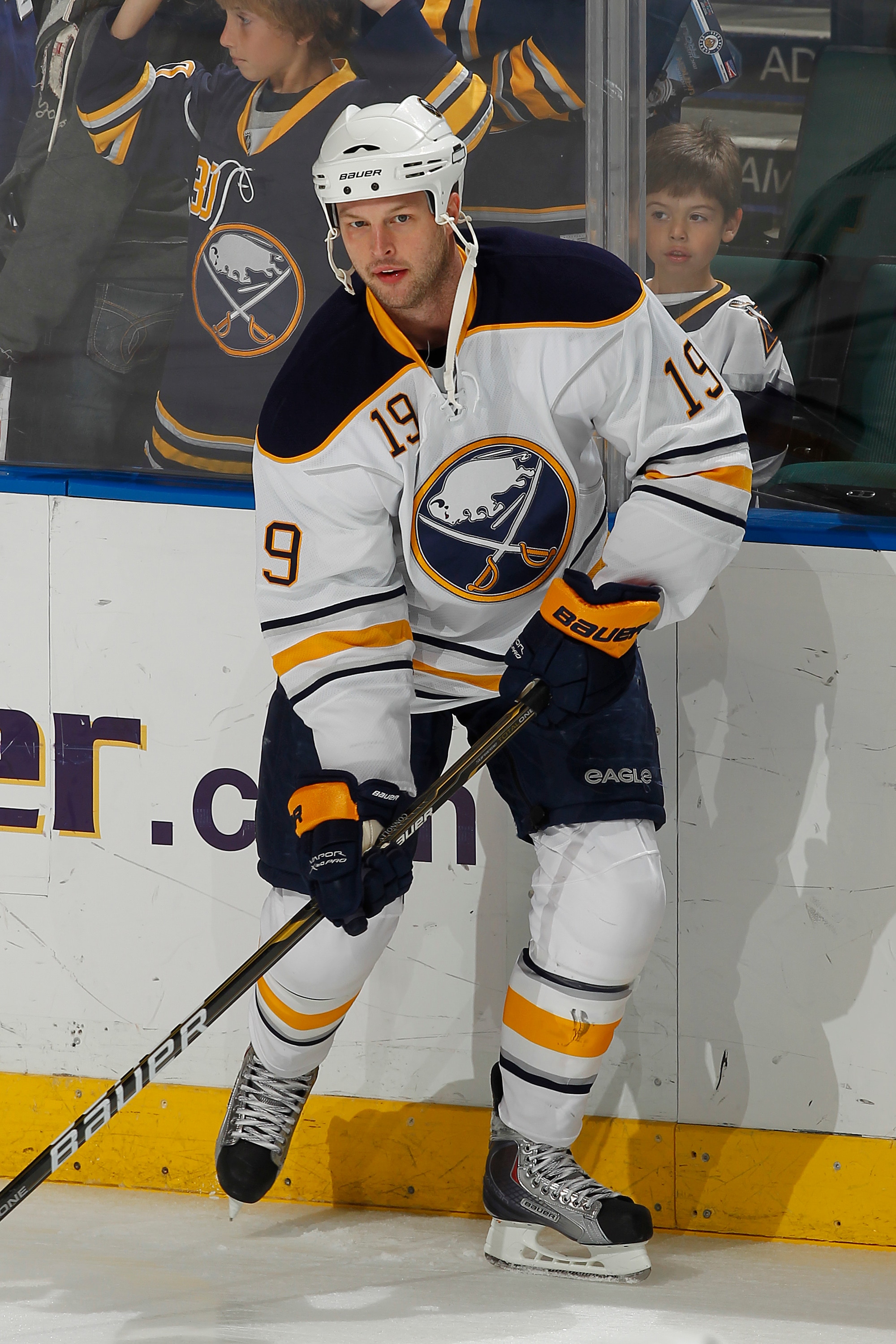 SUNRISE, FL - DECEMBER 17: Tim Connolly #19 of the Buffalo Sabres skates prior to the game against the Florida Panthers on December 17, 2010 at the BankAtlantic Center in Sunrise, Florida. The Panthers defeated the Sabres 6-2. (Photo by Joel Auerbach/Gett