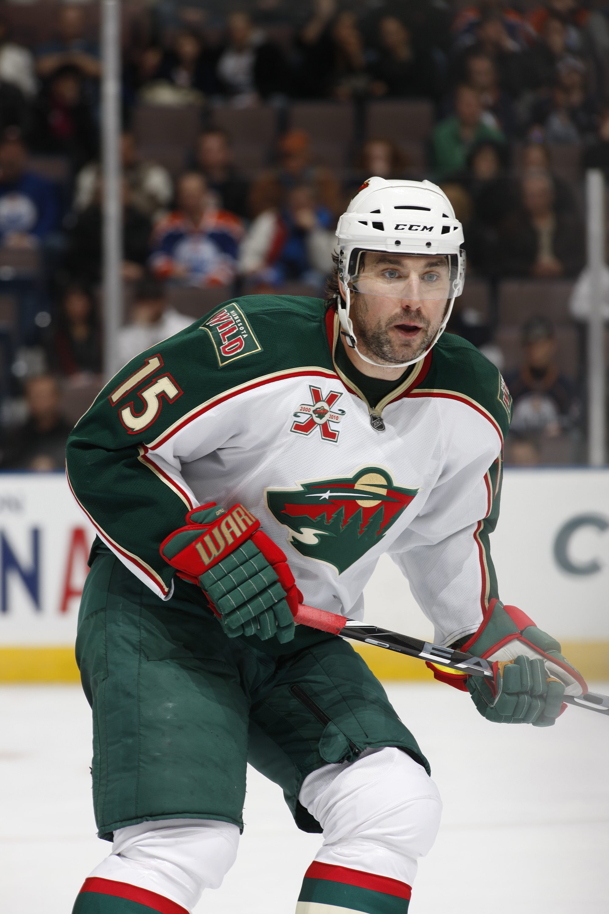 EDMONTON, CANADA - JANUARY 18: Andrew Brunette #15 of the Minnesota Wild skates against the Edmonton Oilers on January 18, 2011 at Rexall Place in Edmonton, Alberta, Canada. (Photo by Dale MacMillan/Getty Images)