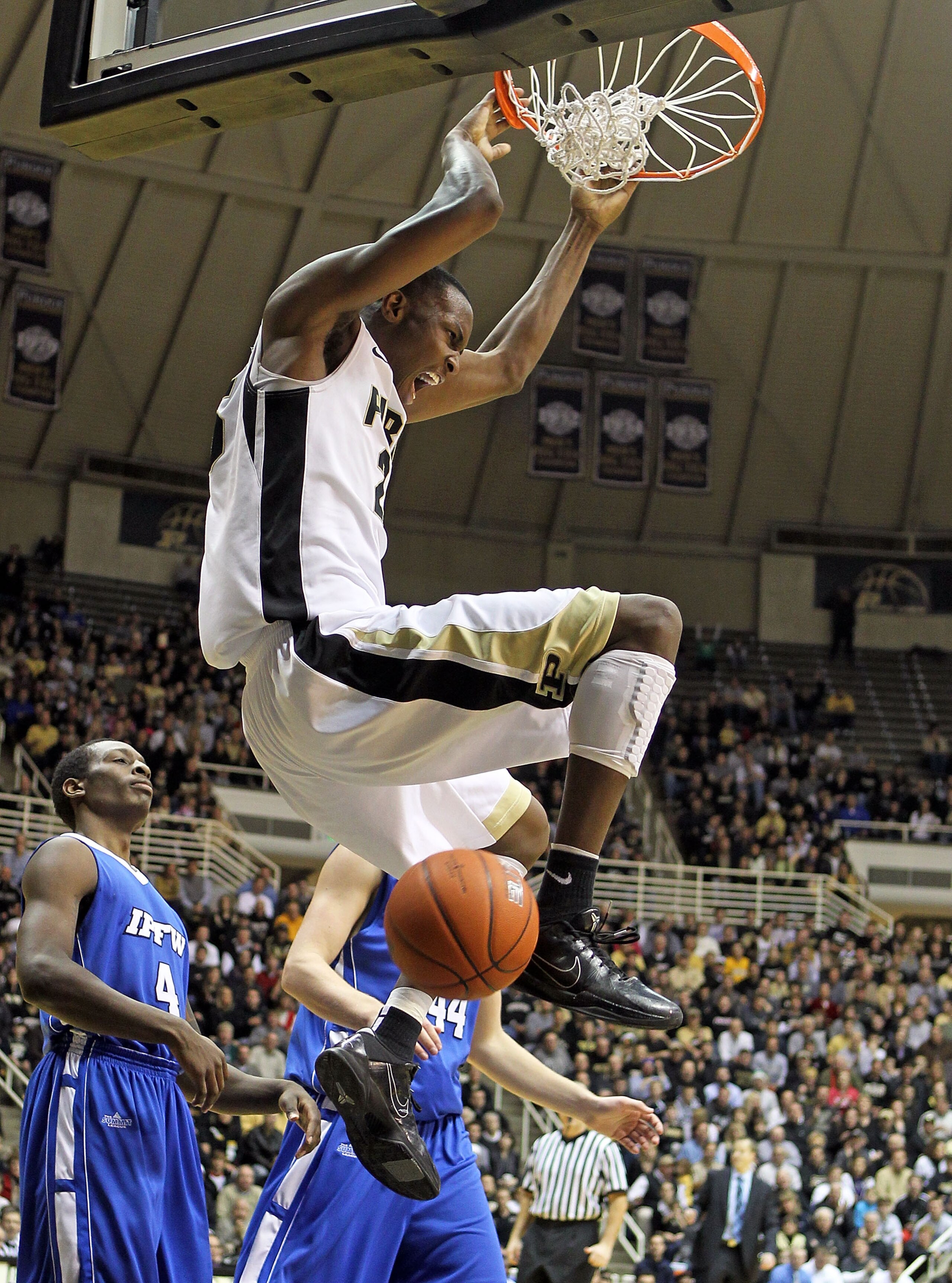 WEST LAFAYETTE, IN - DECEMBER 21:  JaJuan Johnson #25 of the Purdue Boilermakers shoots the ball during the game against the IPFW Mastodons at Mackey Arena on December 21, 2010 in West Lafayette, Indiana.  (Photo by Andy Lyons/Getty Images)