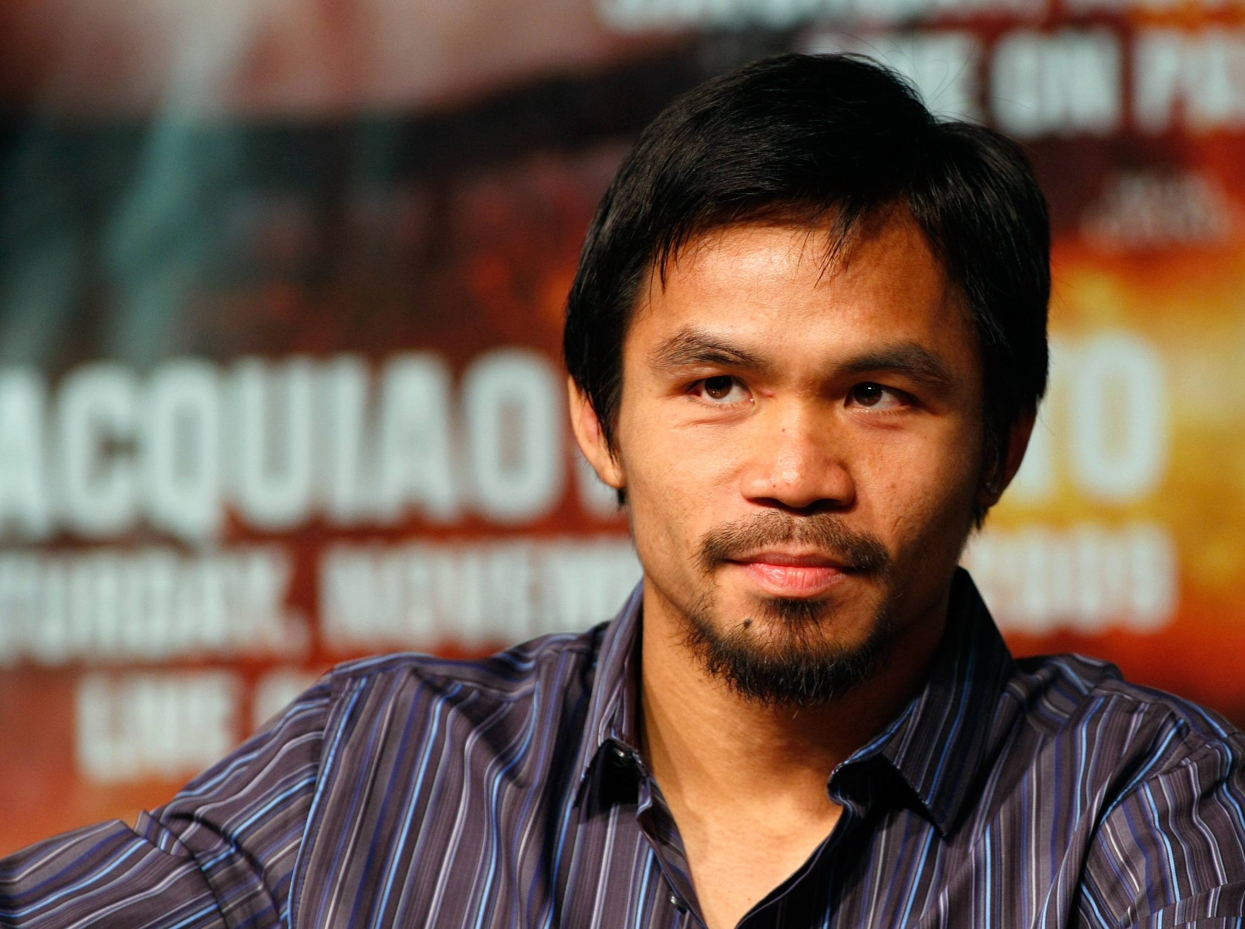 LAS VEGAS - NOVEMBER 11:  Boxer Manny Pacquiao attends the final news conference for his bout against WBO welterweight champion Miguel Cotto at the MGM Grand Hotel/Casino November 11, 2009 in Las Vegas, Nevada. Pacquiao and Cotto will meet in a WBO welter