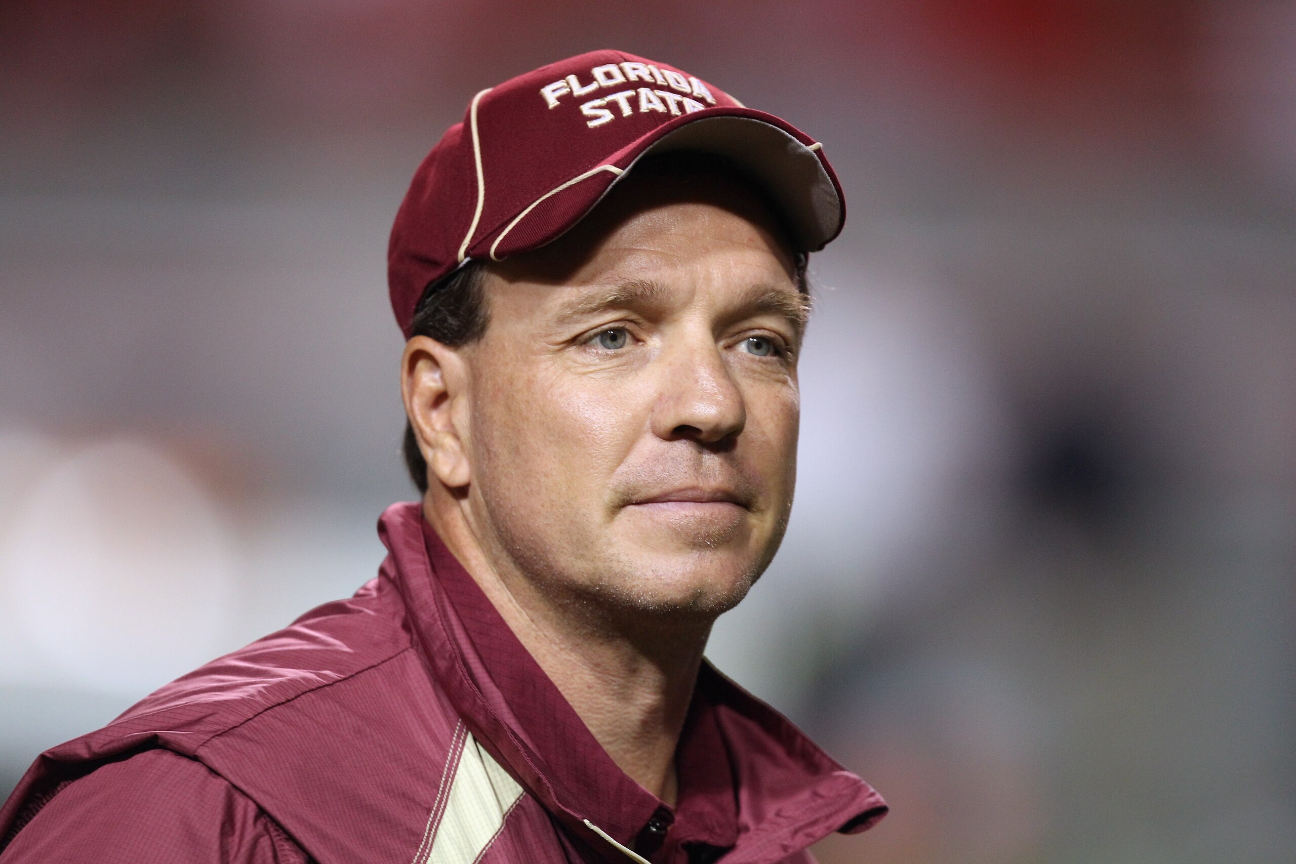 RALEIGH, NC - OCTOBER 28:  Head coach Jimbo Fisher watches on before their game against the North Carolina State Wolfpack at Carter-Finley Stadium on October 28, 2010 in Raleigh, North Carolina.  (Photo by Streeter Lecka/Getty Images)