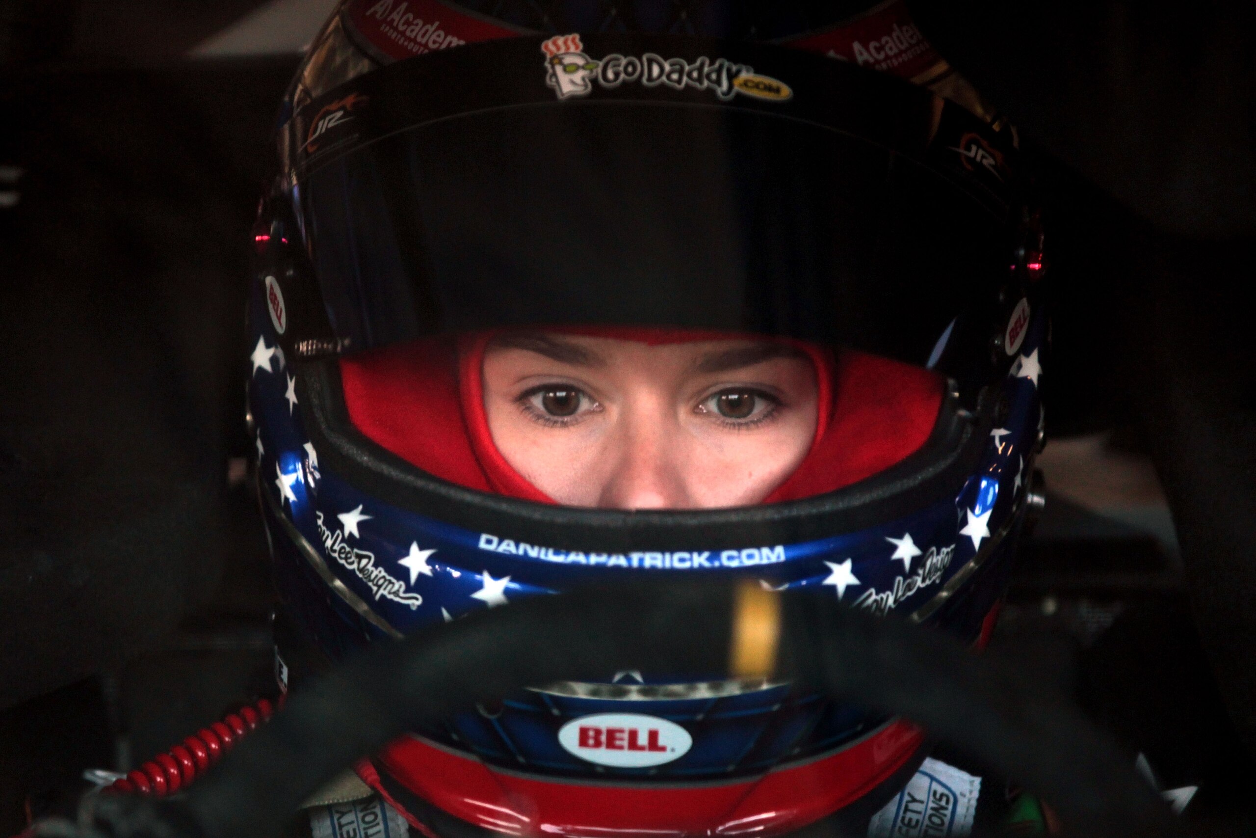 FORT WORTH, TX - NOVEMBER 05:  Danica Patrick, driver of the #7 GoDaddy.com Chevrolet, sits in her car in the garage during practice for the NASCAR Nationwide Series O'Reilly Auto Parts Challenge at Texas Motor Speedway on November 5, 2010 in Fort Worth,