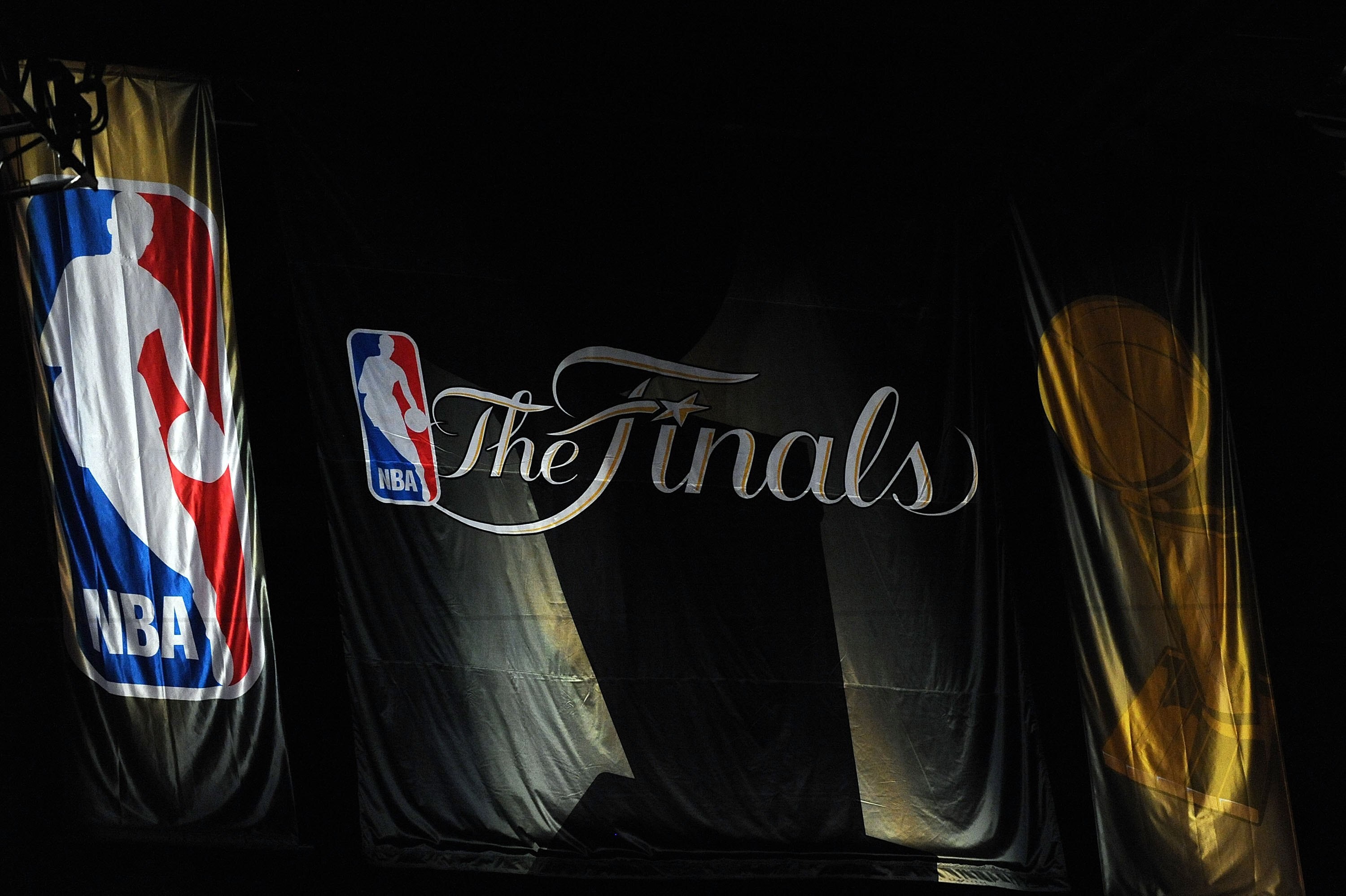 LOS ANGELES, CA - JUNE 17:  A banner hangs from the walls of Staples Center before Game Seven of the 2010 NBA Finals between the Boston Celtics and the Los Angeles Lakers on June 17, 2010 in Los Angeles, California.  NOTE TO USER: User expressly acknowled