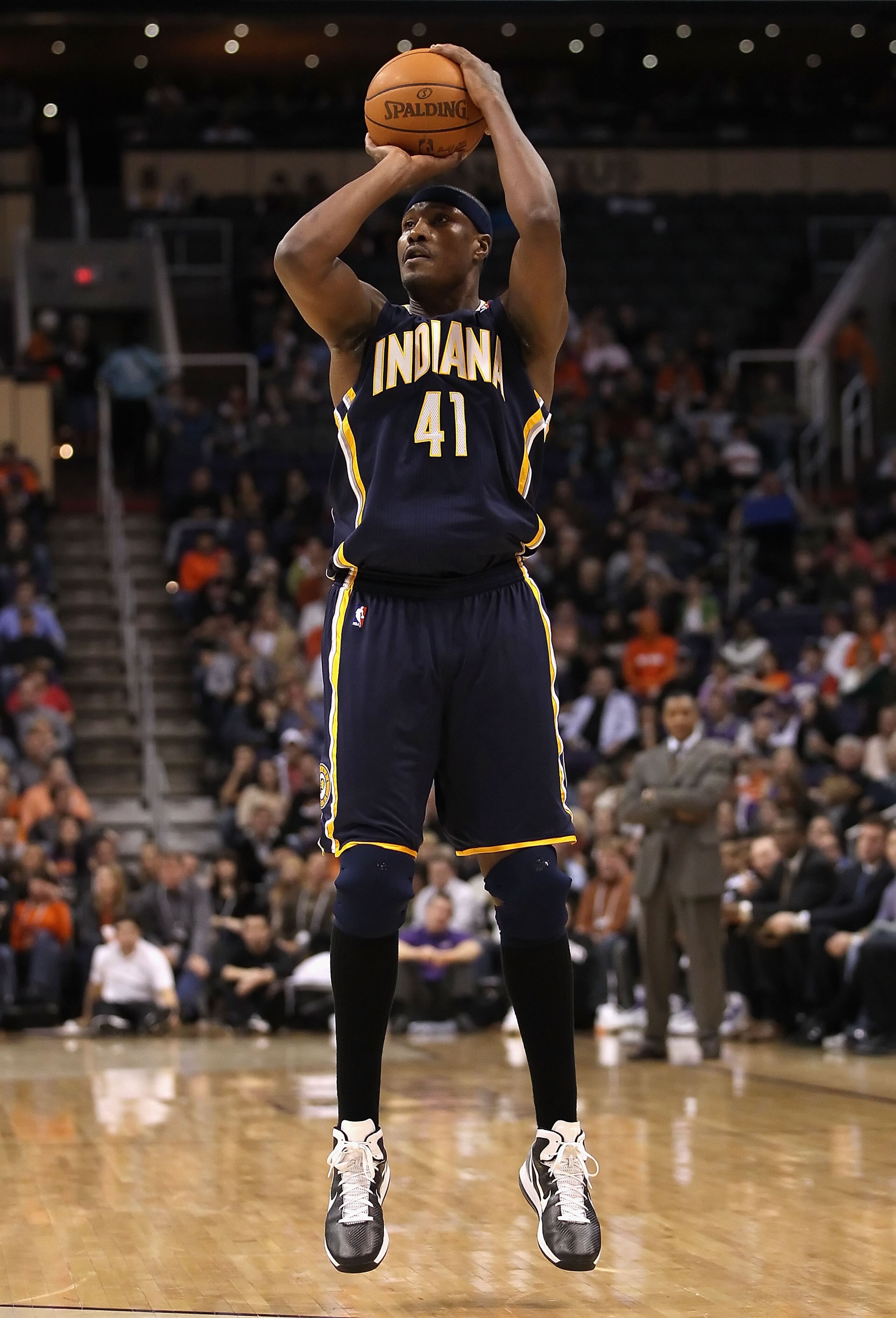 PHOENIX - DECEMBER 03:  James Posey #41 of the Indiana Pacers puts up a shot during the NBA game against the Phoenix Suns at US Airways Center on December 3, 2010 in Phoenix, Arizona. NOTE TO USER: User expressly acknowledges and agrees that, by downloadi
