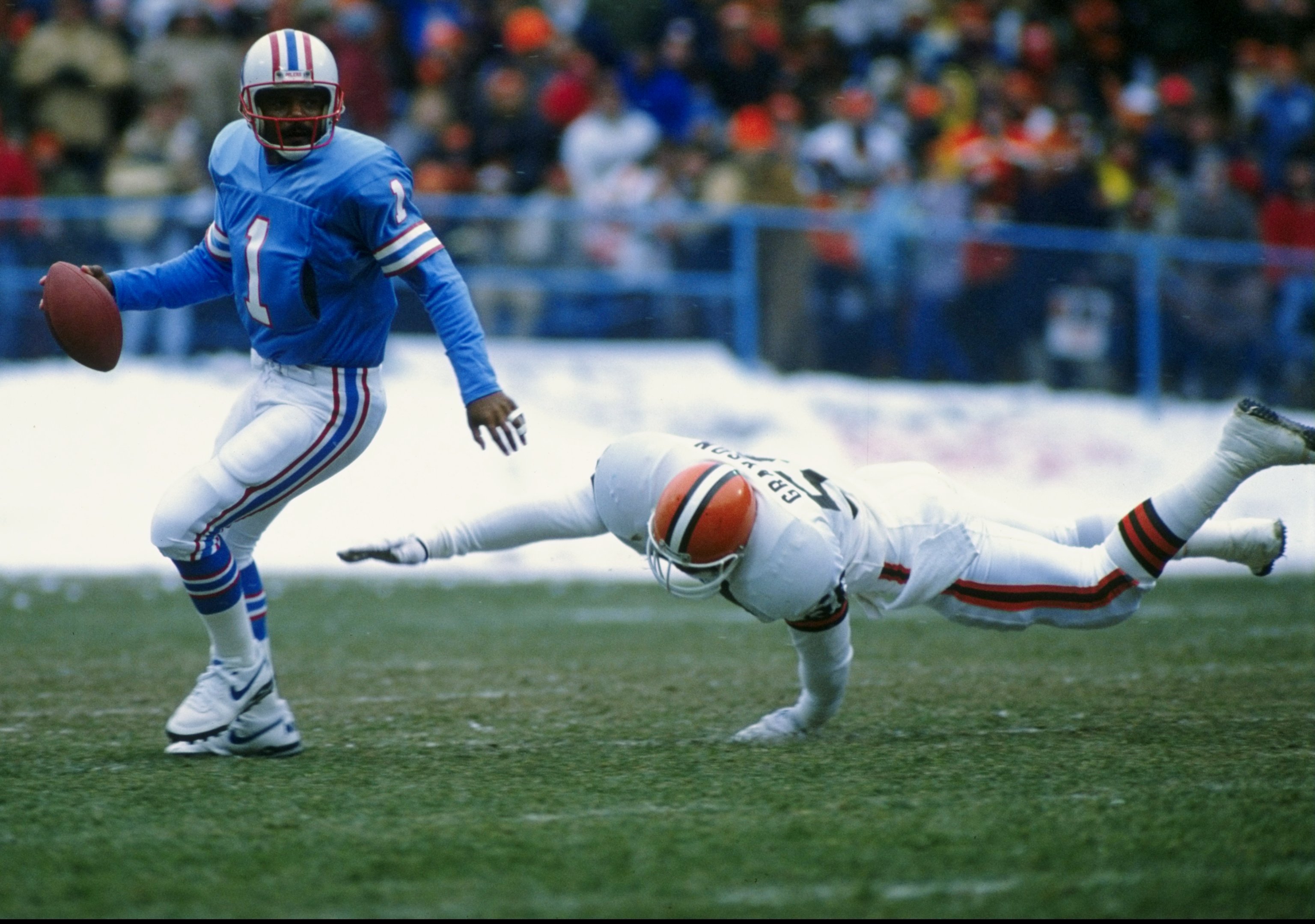 Eddie George, Warren Moon react to Titans' Oilers throwbacks