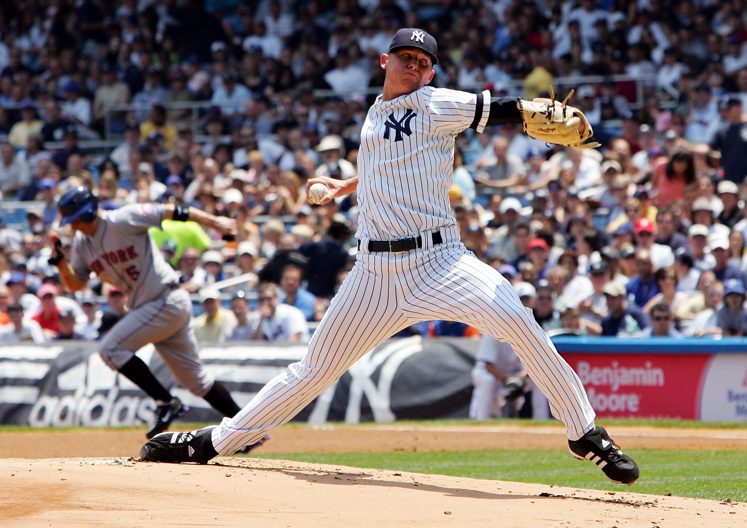 NEW YORK - JUNE 16: Tyler Clippard #19 of the New York Yankees delivers a pitch as David Wright #5 of the New York Mets attempts a steal on June 16, 2007 at Yankee Stadium in the Bronx borough of New York City. (Photo by Jim McIsaac/Getty Images) NEW YORK - JUNE 16: Tyler Clippard #19 of the New York Yankees delivers a pitch as David Wright #5 of the New York Mets attempts a steal on June 16, 2007 at Yankee Stadium in the Bronx borough of New York City. (Photo by Jim McIsaac/Getty Images)