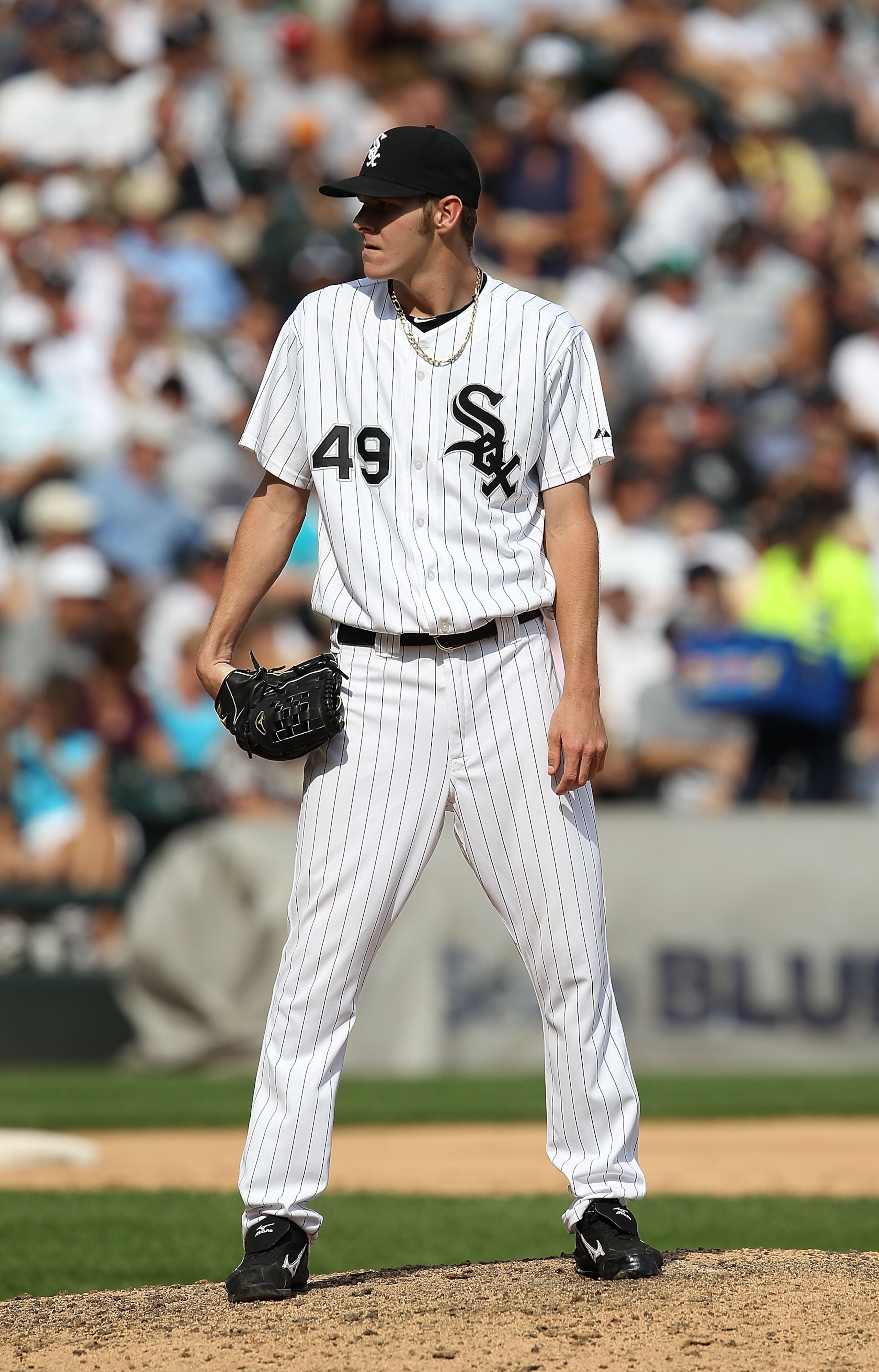 CHICAGO - AUGUST 29: Chris Sale #49 of the Chicago White Sox prepares to pitch against the New York Yankees at U.S. Cellular Field on August 29, 2010 in Chicago, Illinois. The Yankees defeated the White Sox 2-1. (Photo by Jonathan Daniel/Getty Images)