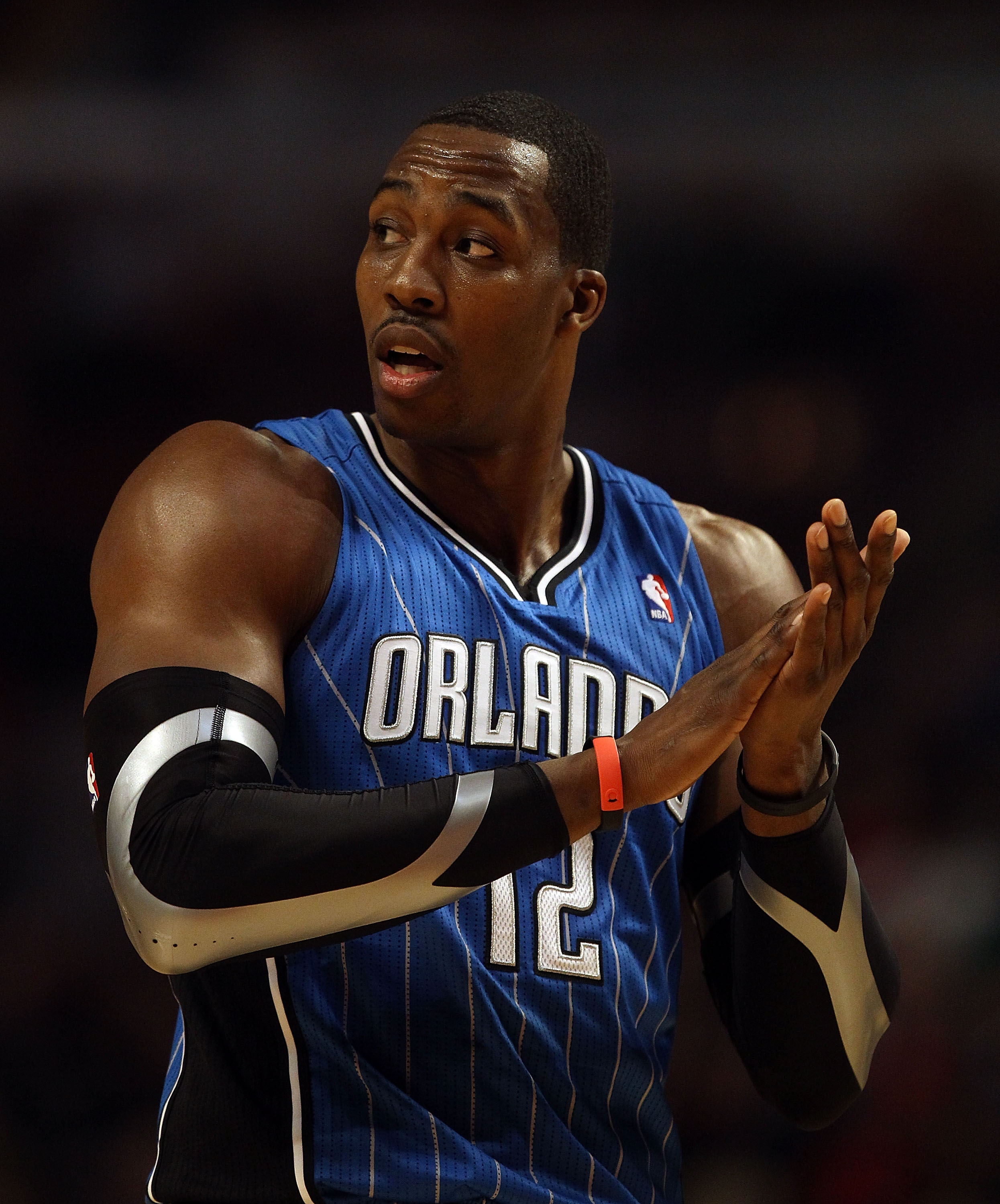 CHICAGO, IL - JANUARY 28: Dwight Howard #12 of the Orlando Magic prepares to shoot a free-throw on his way to a game-high 40 points against the Chicago Bulls at the United Center on January 28, 2011 in Chicago, Illinois. The Bulls defeated the Magic 99-90