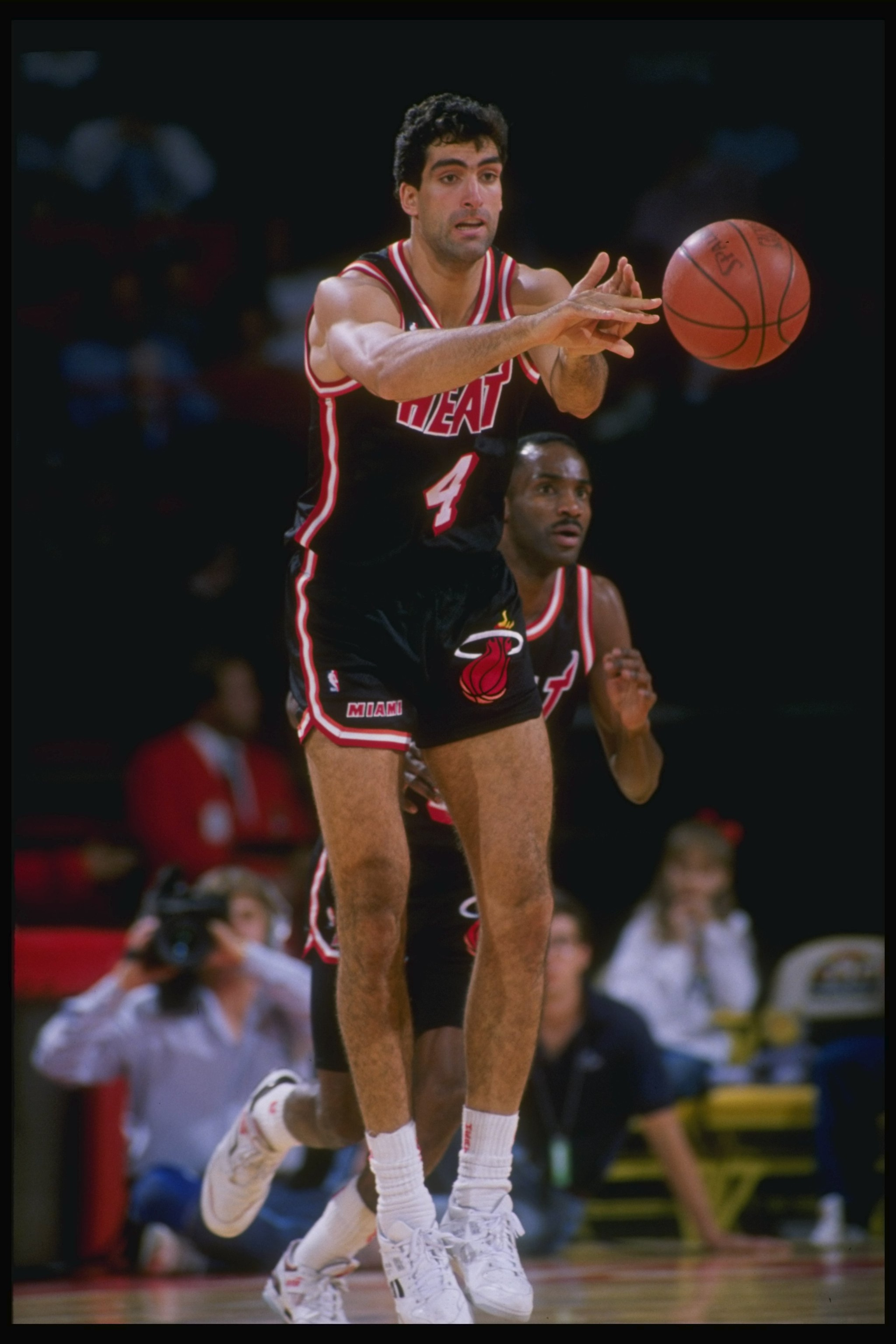 1989-1990:  Center Rony Seikaly of the Miami Heat in action with the ball during a game versus the Denver Nuggets at the McNichols Arena in Denver, Colorado. Mandatory Credit: Tim de Frisco  /Allsport