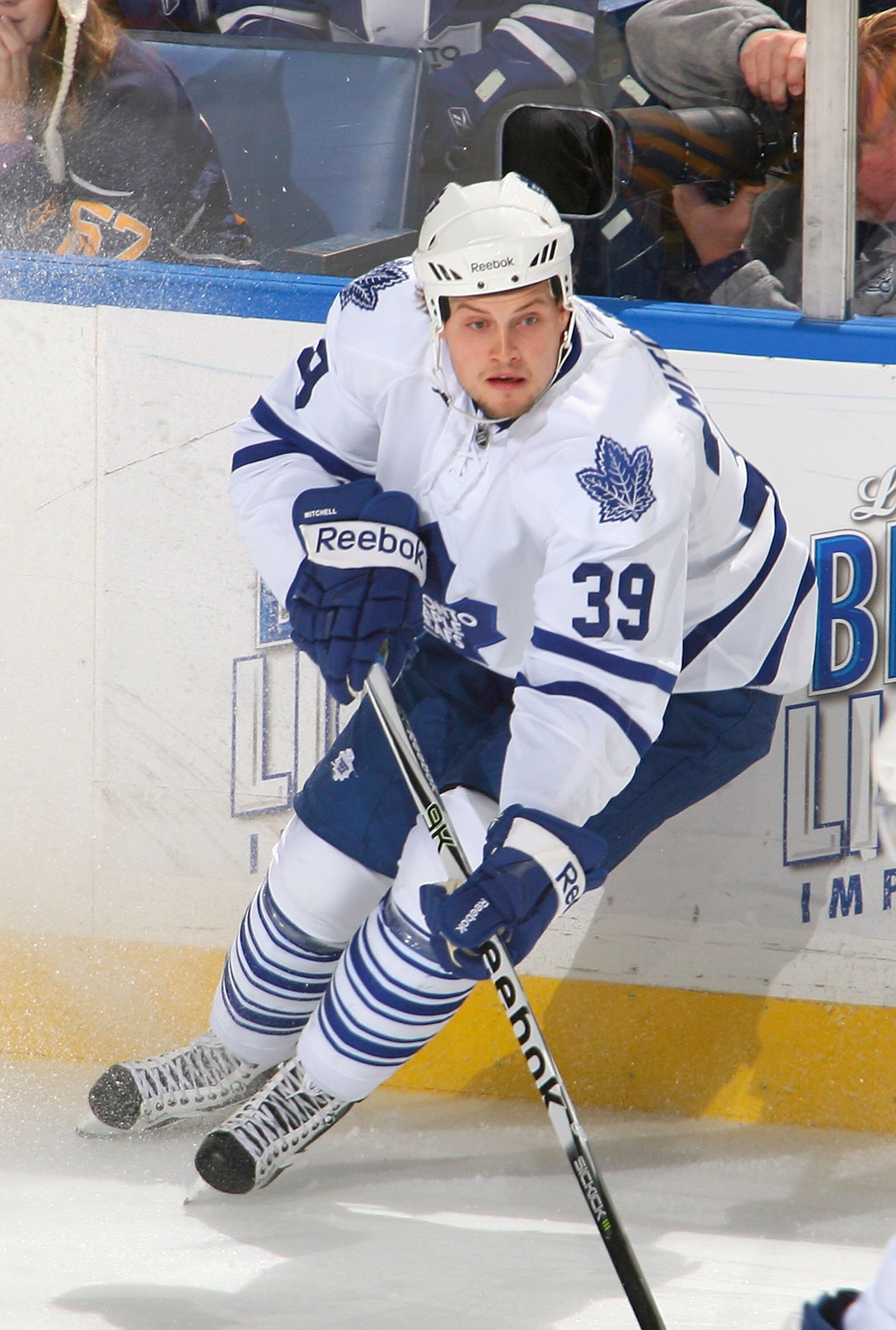 BUFFALO, NY - NOVEMBER 26:  John Mitchell #39 of the Toronto Maple Leafs skates against the Buffalo Sabres at HSBC Arena on November 26, 2010 in Buffalo, New York. Buffalo won 3-1.  (Photo by Rick Stewart/Getty Images)