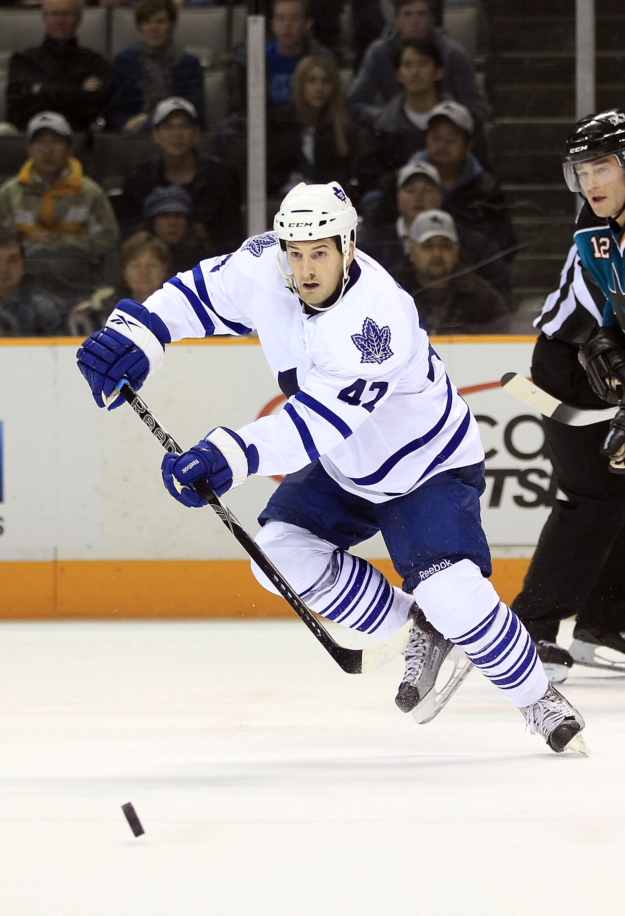 SAN JOSE, CA - JANUARY 11:  Darryl Boyce #47 of the Toronto Maple Leafs in action against the San Jose Sharks at HP Pavilion on January 11, 2011 in San Jose, California.  (Photo by Ezra Shaw/Getty Images)