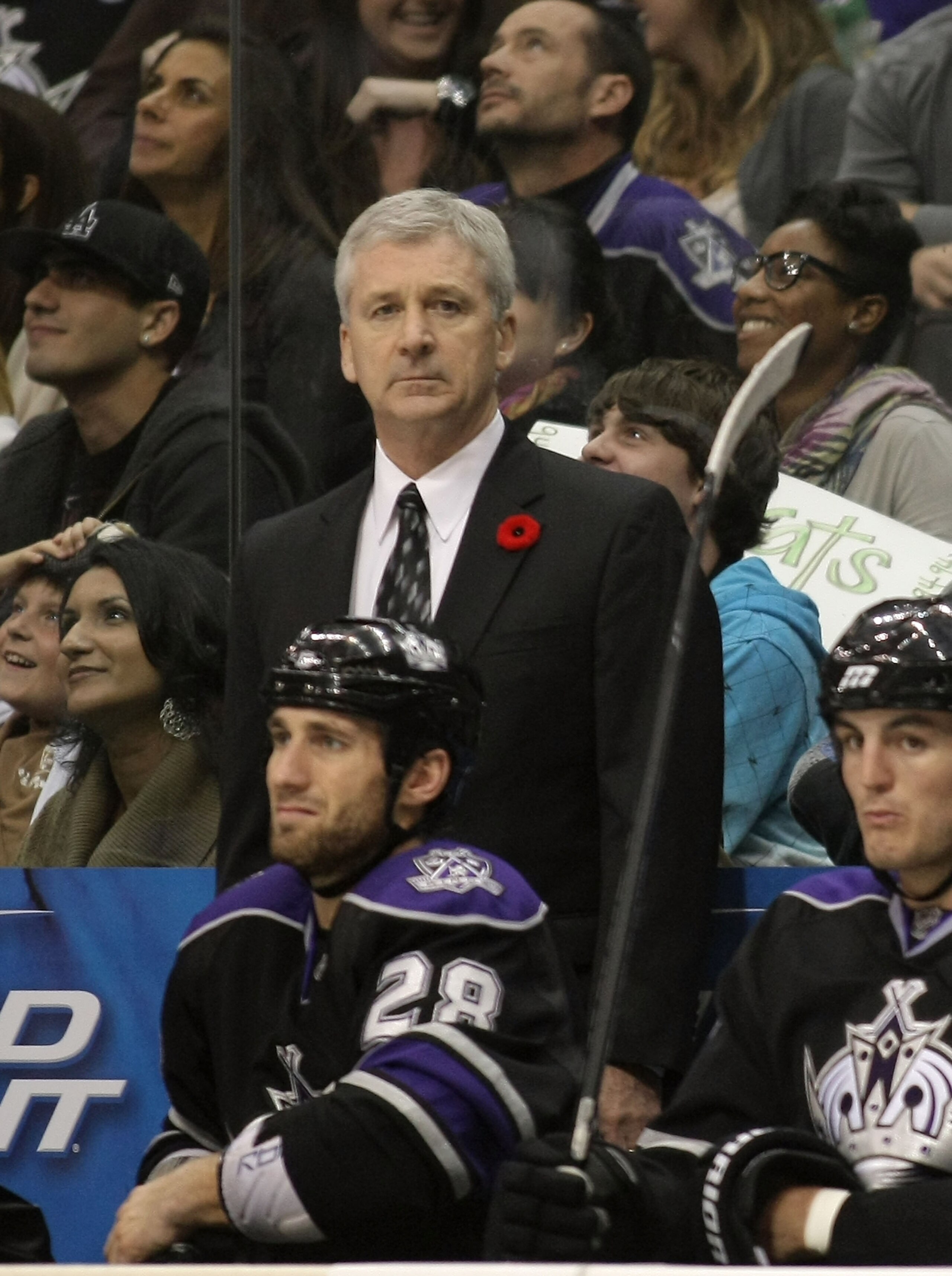 LOS ANGELES, CA - NOVEMBER 06:  Head Coach Terry Murray of the Los Angeles Kings looks on from the bench area during their NHL game against the Nashville Predators at Staples Center on November 6, 2010 in Los Angeles, California. The Kings defeated the Pr