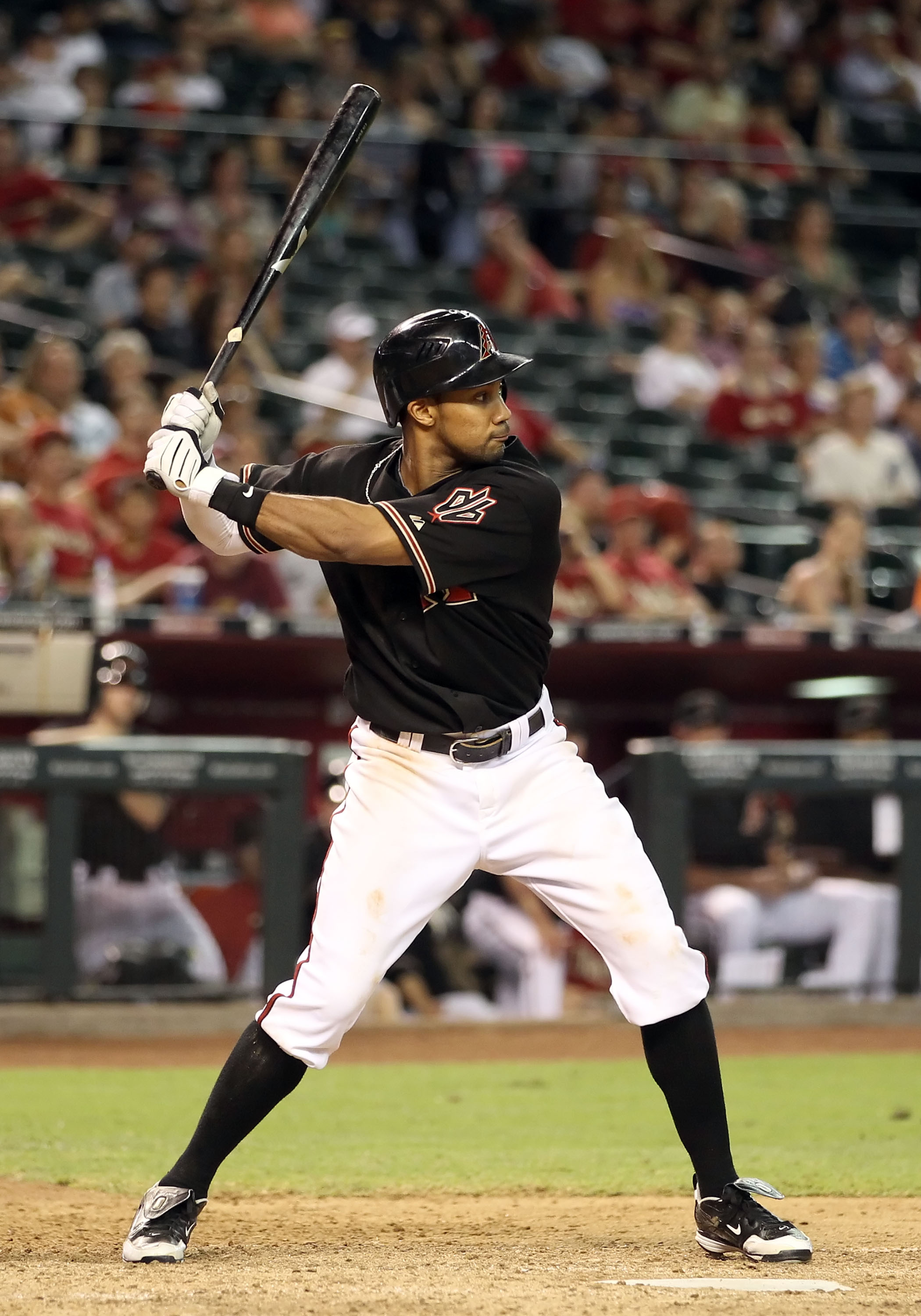 PHOENIX - JULY 10:  Chris Young #!0 of the Arizona Diamondbacks at bat during the Major League Baseball game against the Florida Marlins at Chase Field on July 10, 2010 in Phoenix, Arizona. The Diamondbacks defeated the Marlins 5-4.  (Photo by Christian P